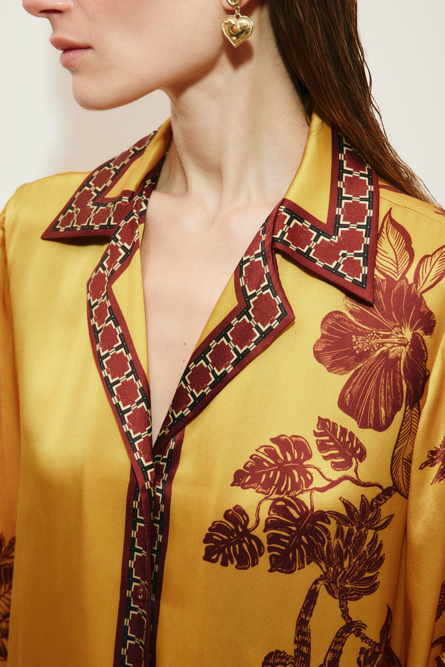 Alemäis Banana Blossom Silk Shirtdress robe soie