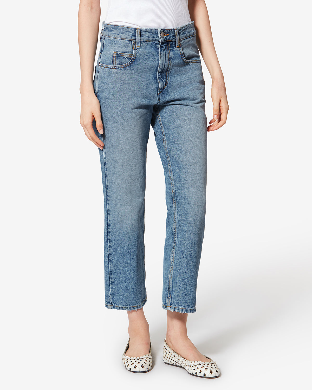 Isabel Marant Dakota jean bleu clair 7/8 ajusté 5 poches