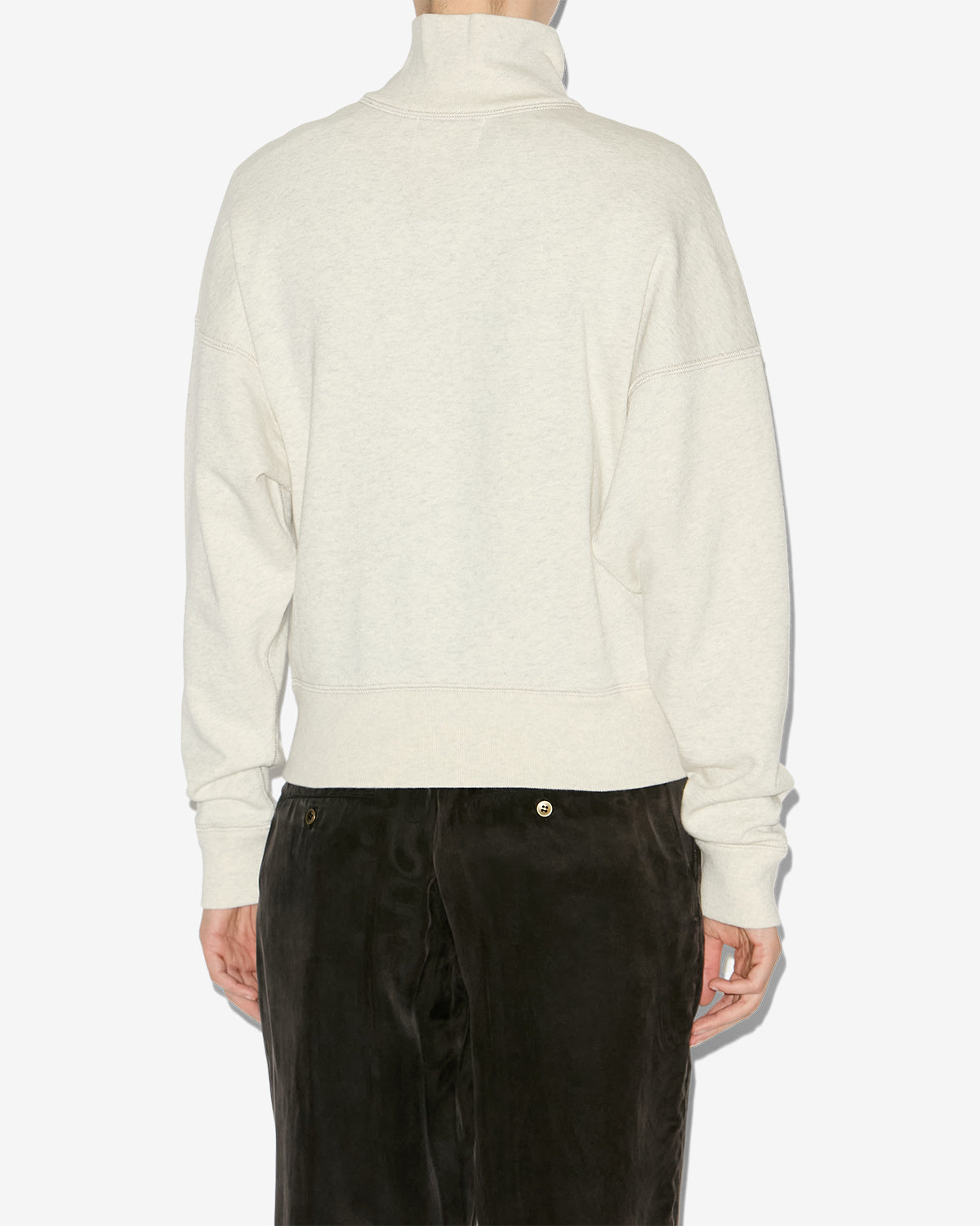 Isabel Marant Ross sweatshirt écru col montant zip