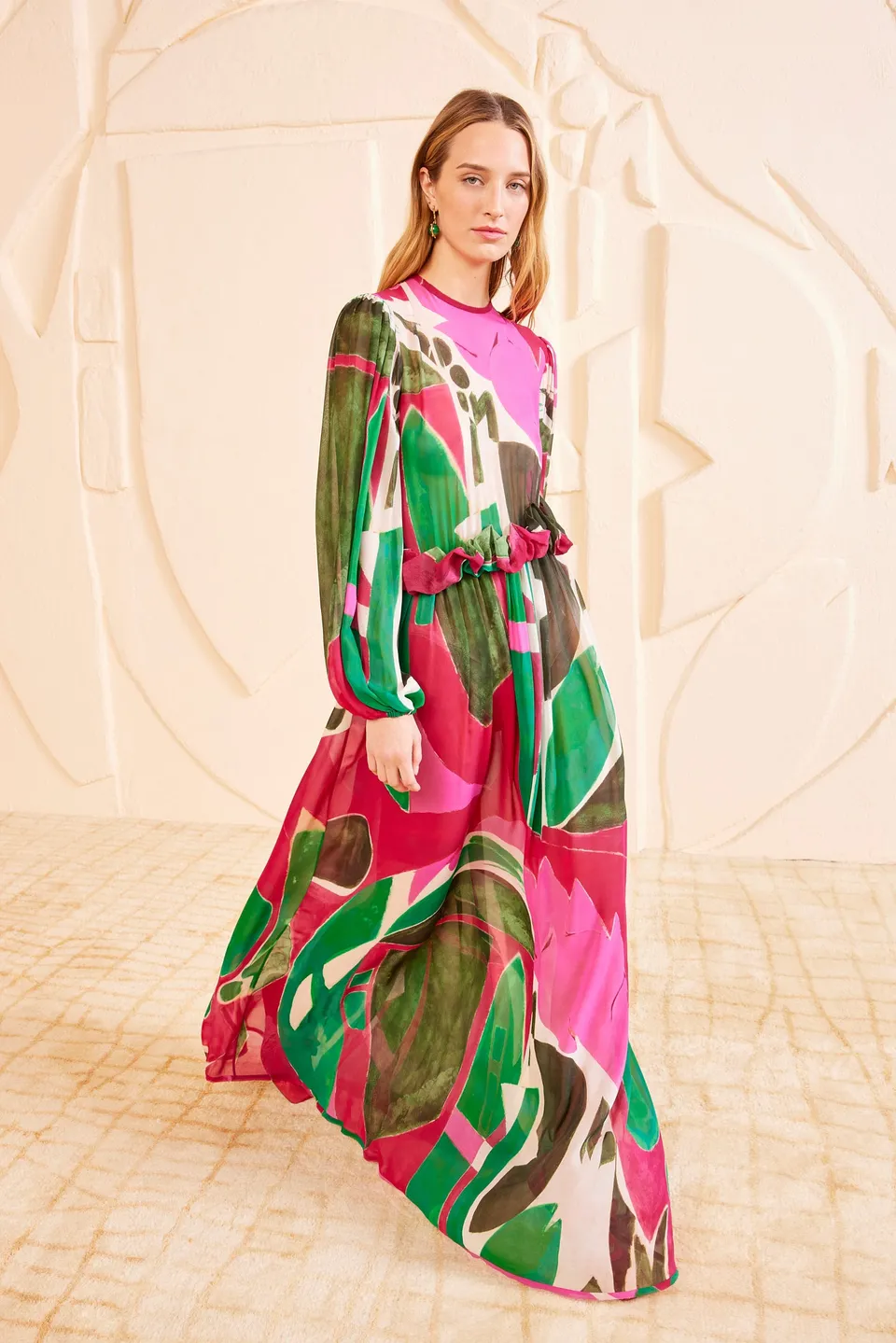 Ulla Johnson Gracelyn robe soie maxi multicolore