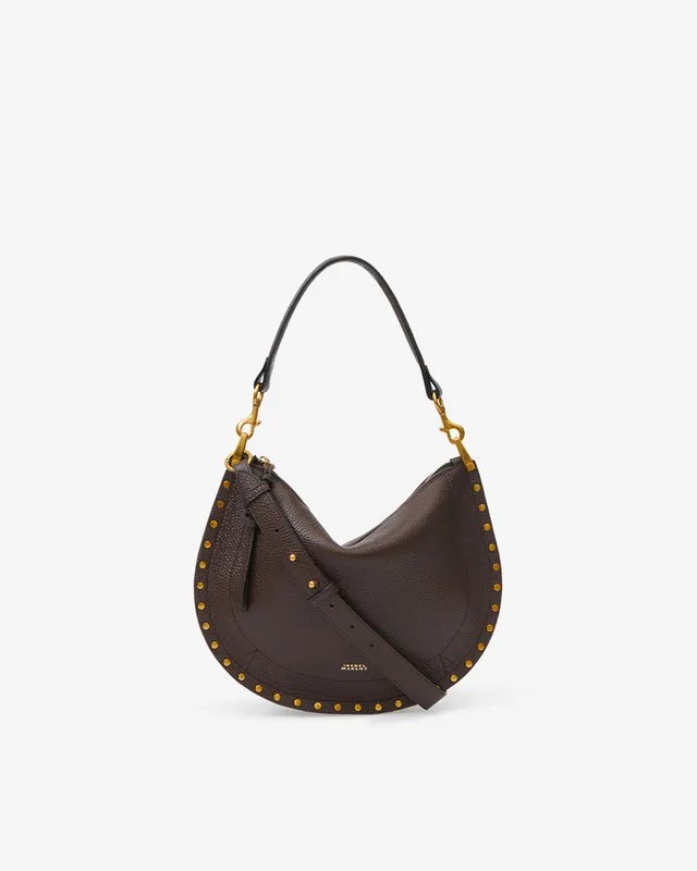 Isabel Marant Oskan Soft Zip sac cuir grainé café