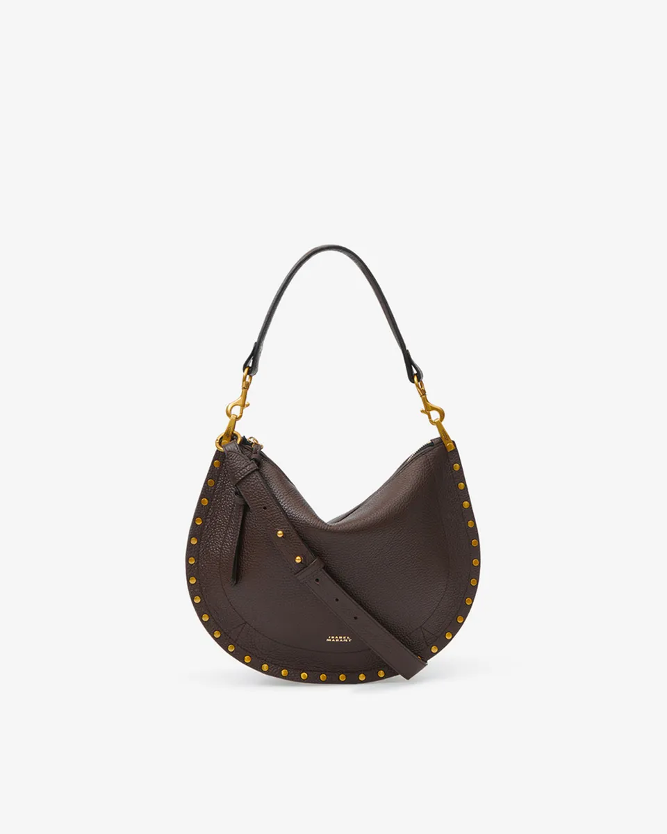 Isabel Marant Oskan Soft Zip sac cuir grainé café