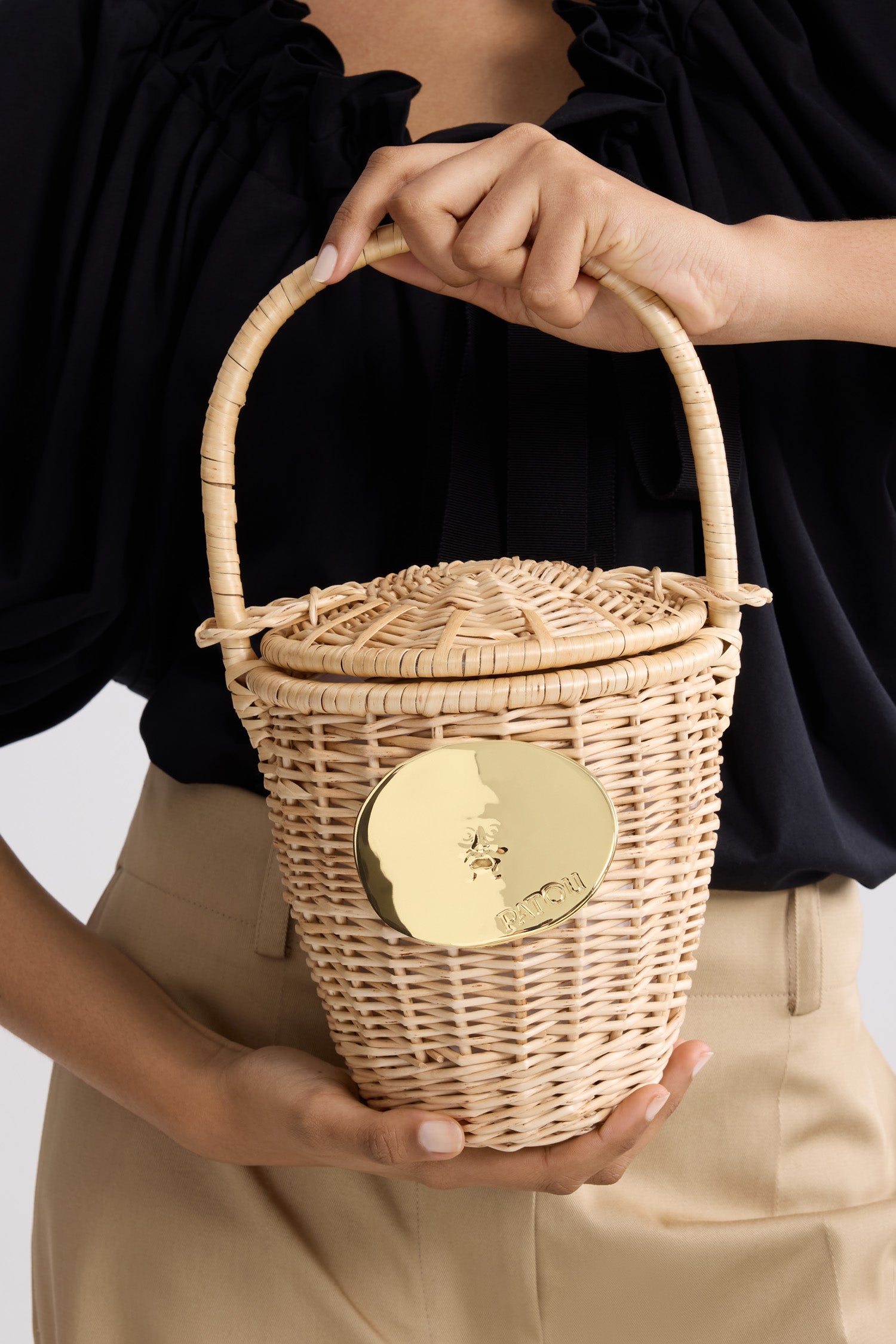 Patou AC003 sac panier osier vanilla seau