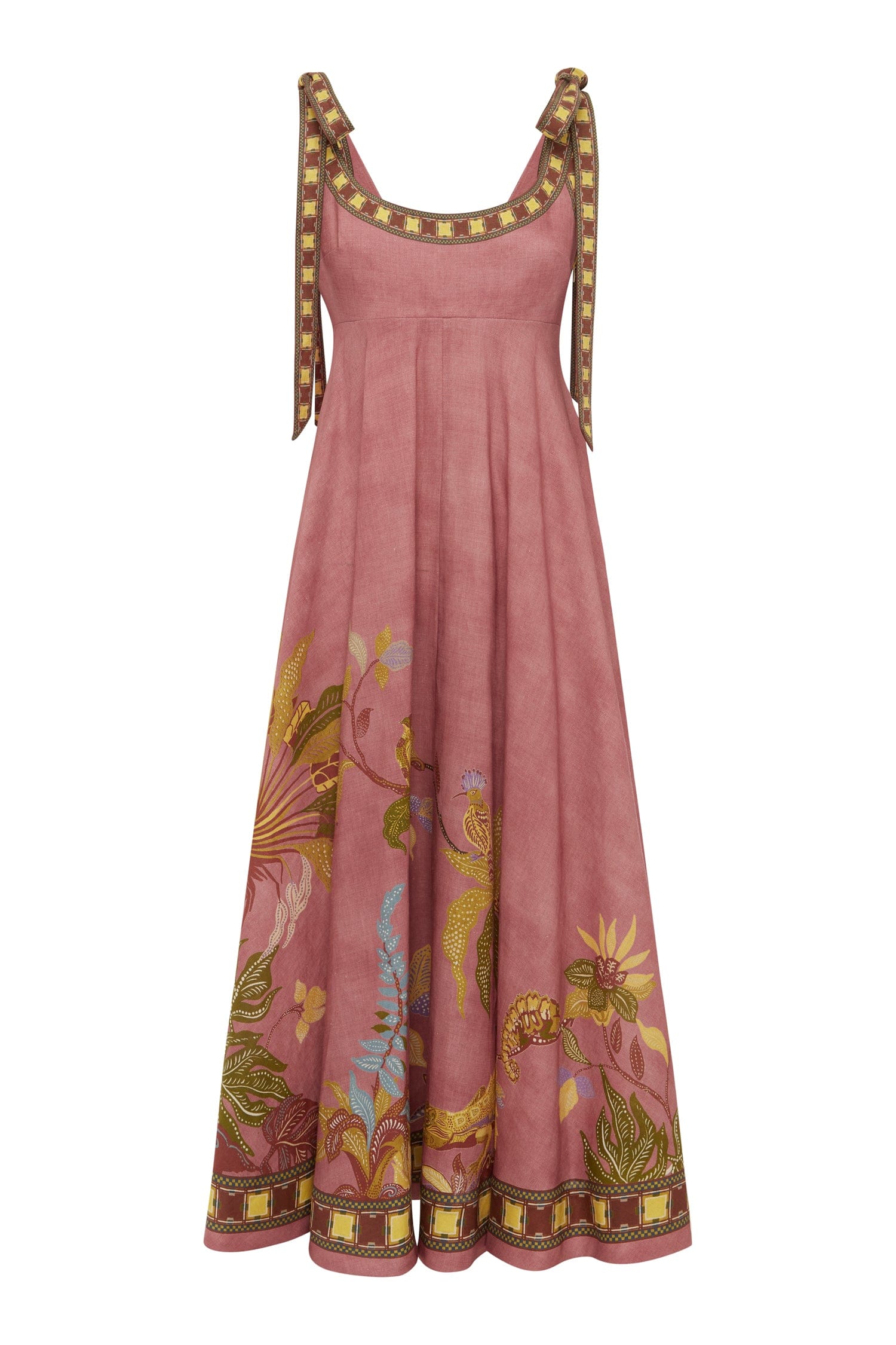 Alemaïs Zuri robe midi lin bretelles imprimé jungle