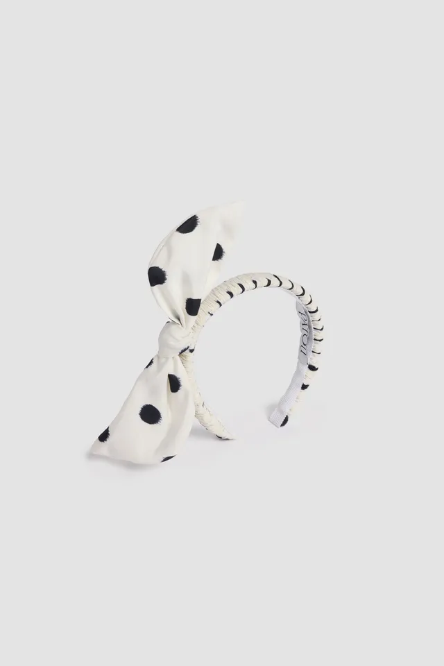 Patou AC143 headband faillé blanc à pois noué