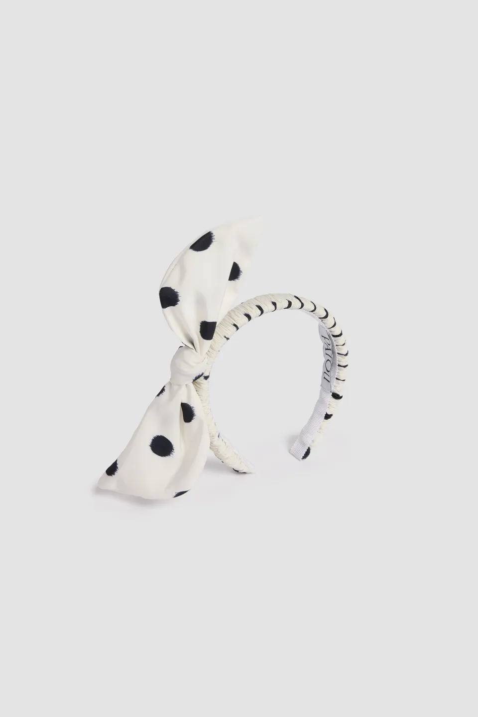 Patou AC143 headband faillé blanc à pois noué