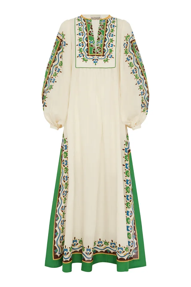 Alemäis Bridgette robe tunique midi ramie à ceinture