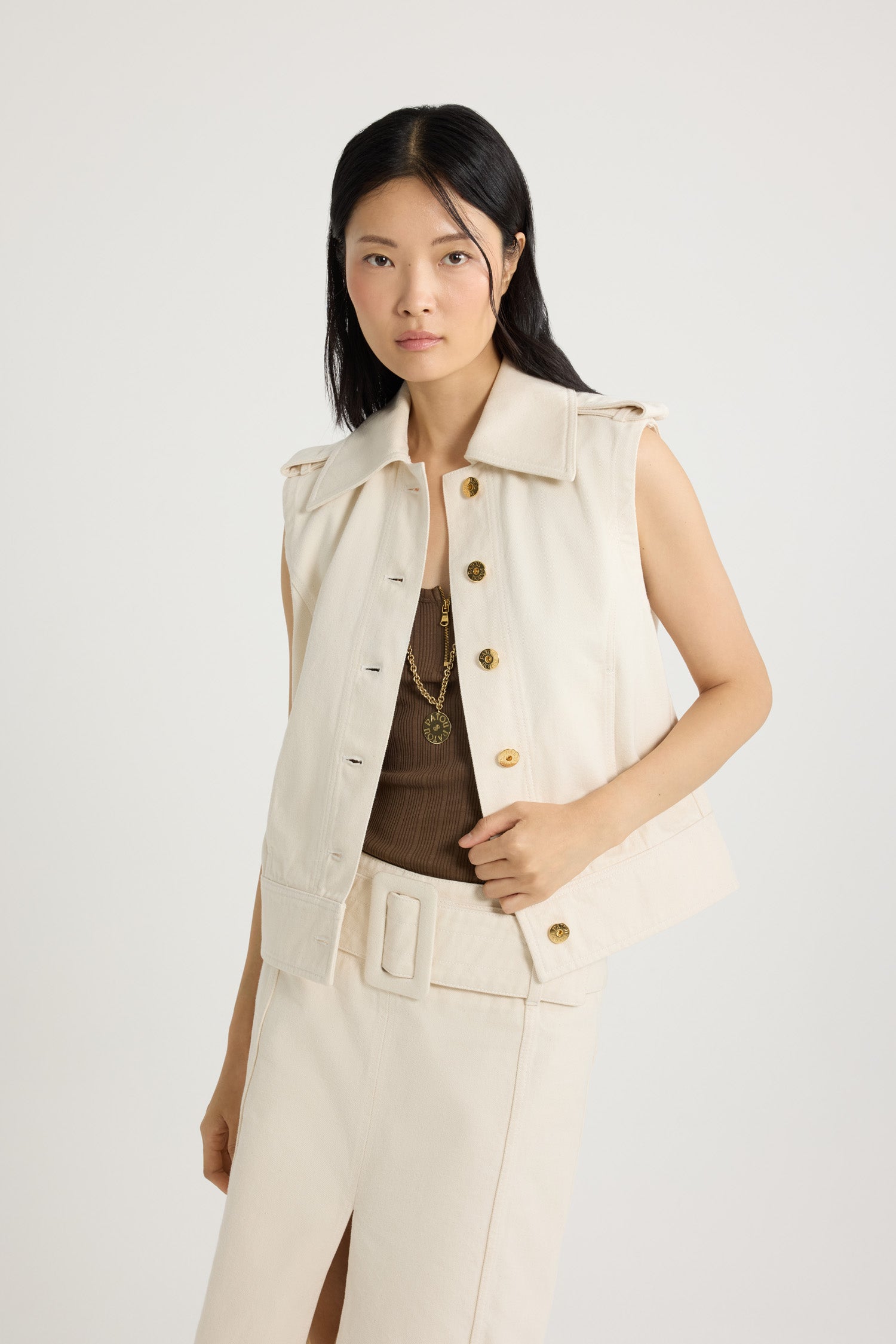 Patou Denim OU037 veste jean coton écru Naturel