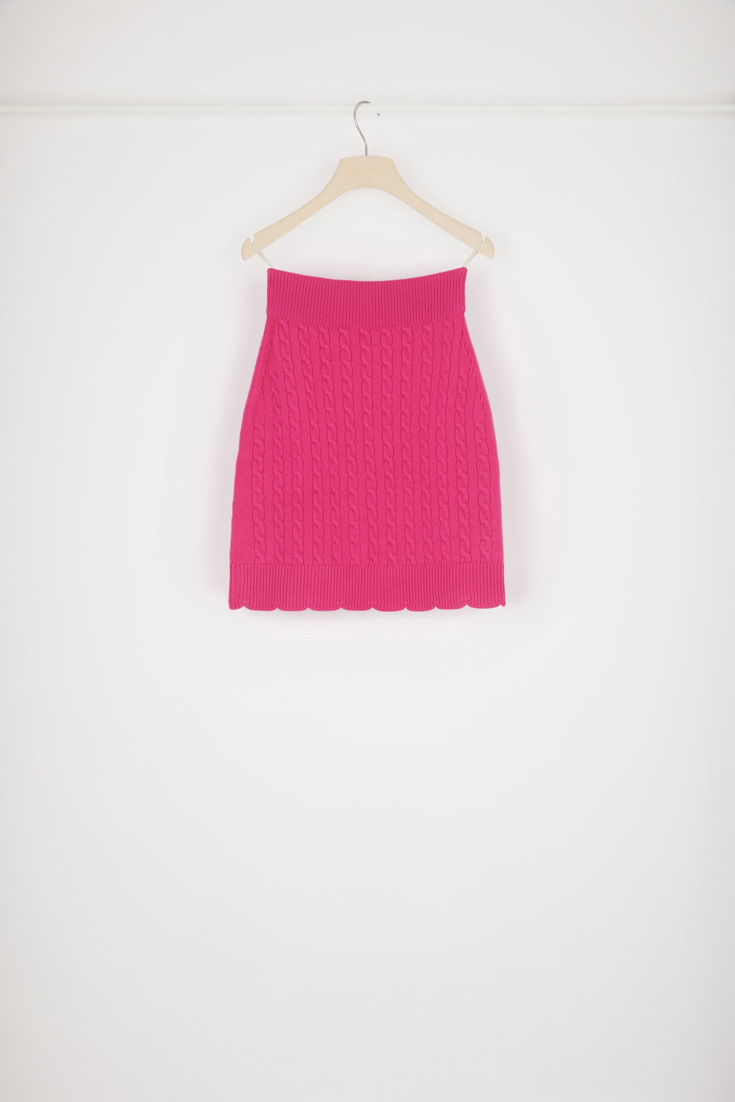 Patou H22KN1078056474F jupe maille fuchsia laine mérinos