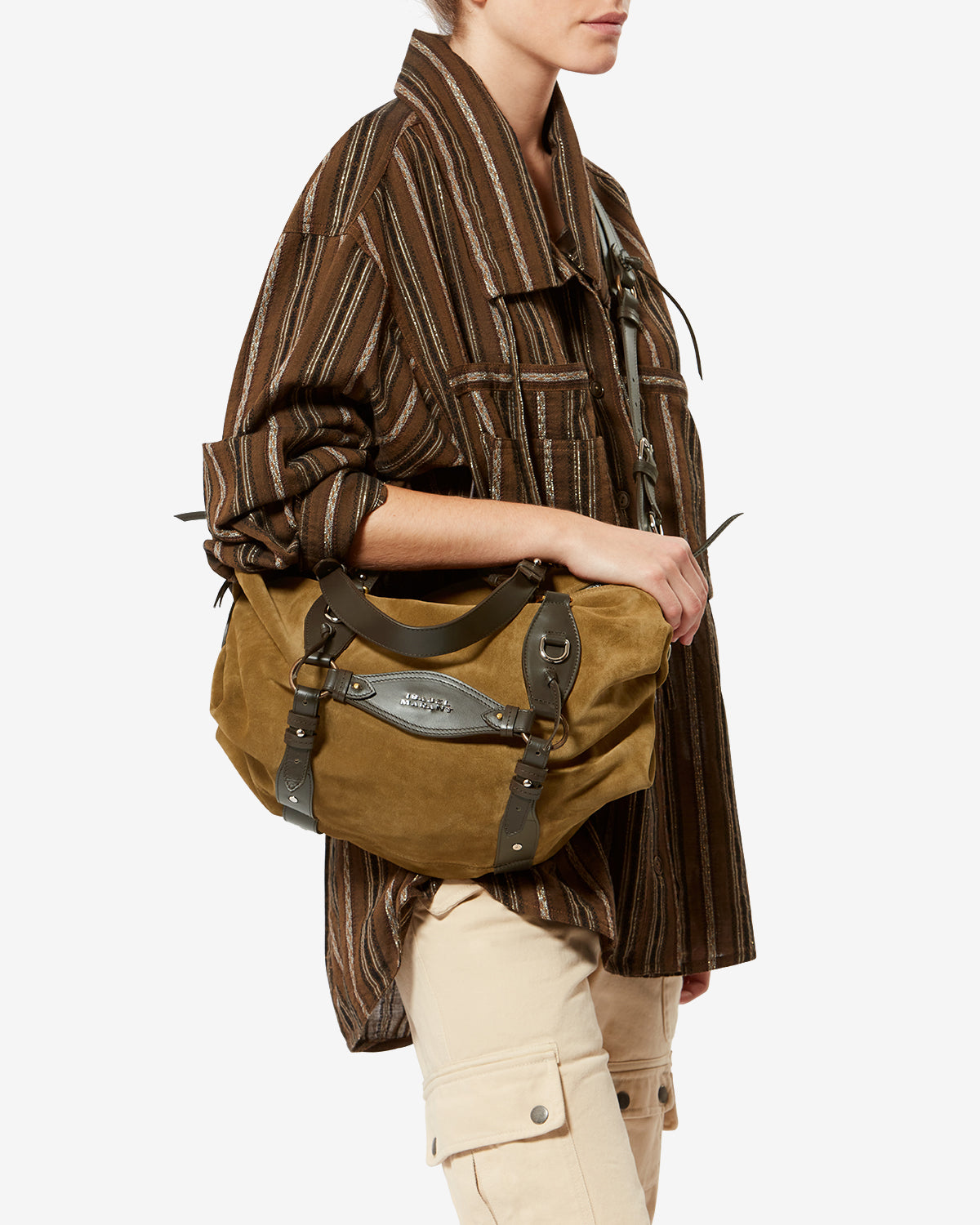 Isabel Marant Tilpa PP0507FA sac velours taupe harnais