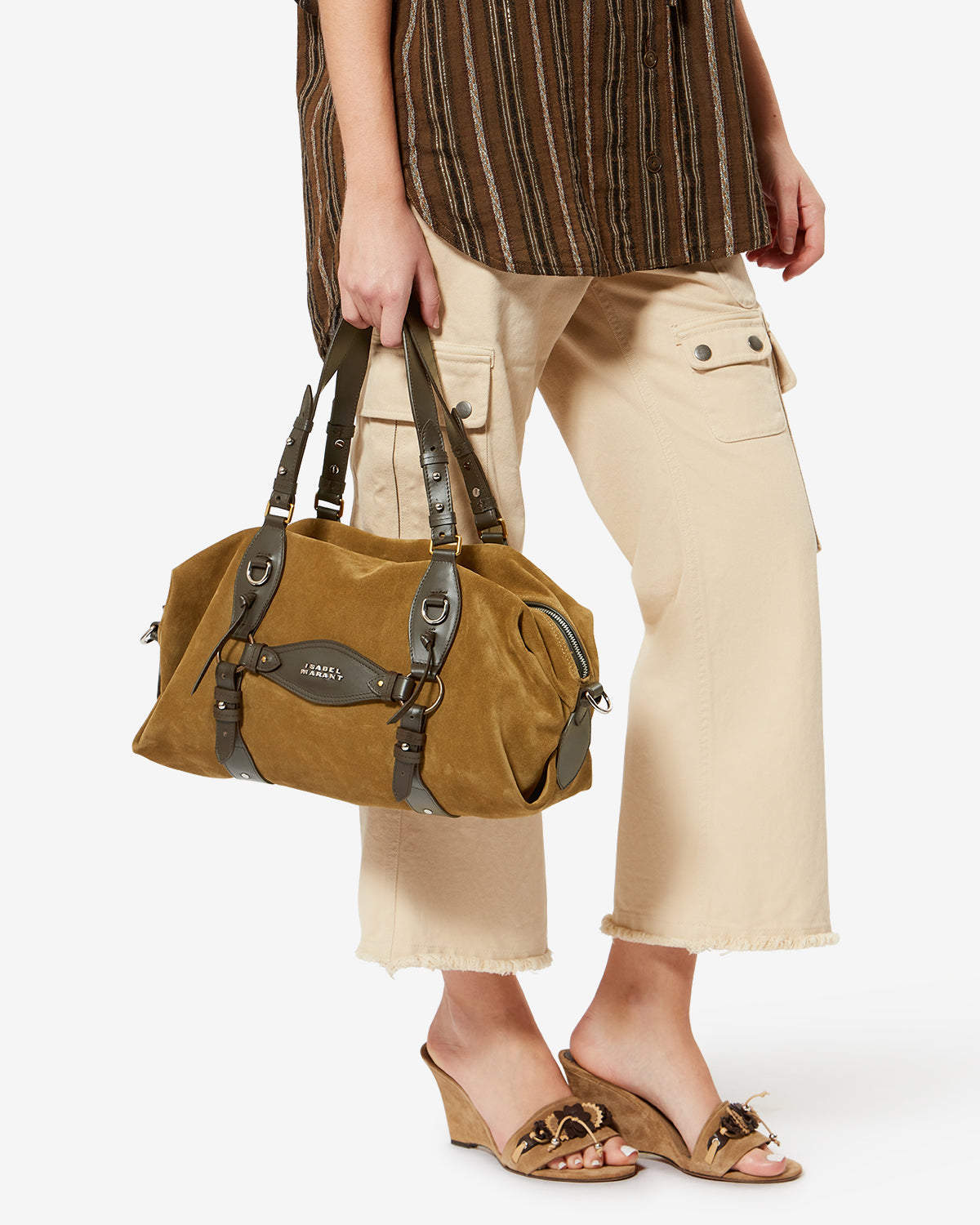 Isabel Marant Tilpa PP0507FA sac velours taupe harnais