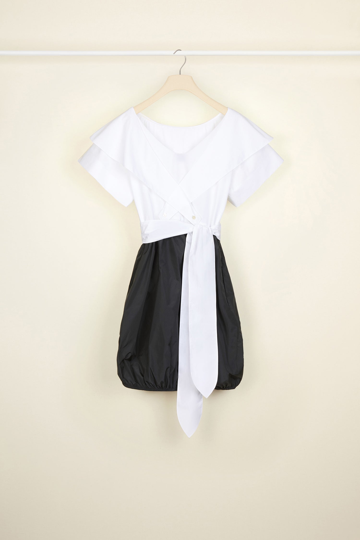 Patou DR054 A20DR0540055900B robe boule coton faille noir blanc