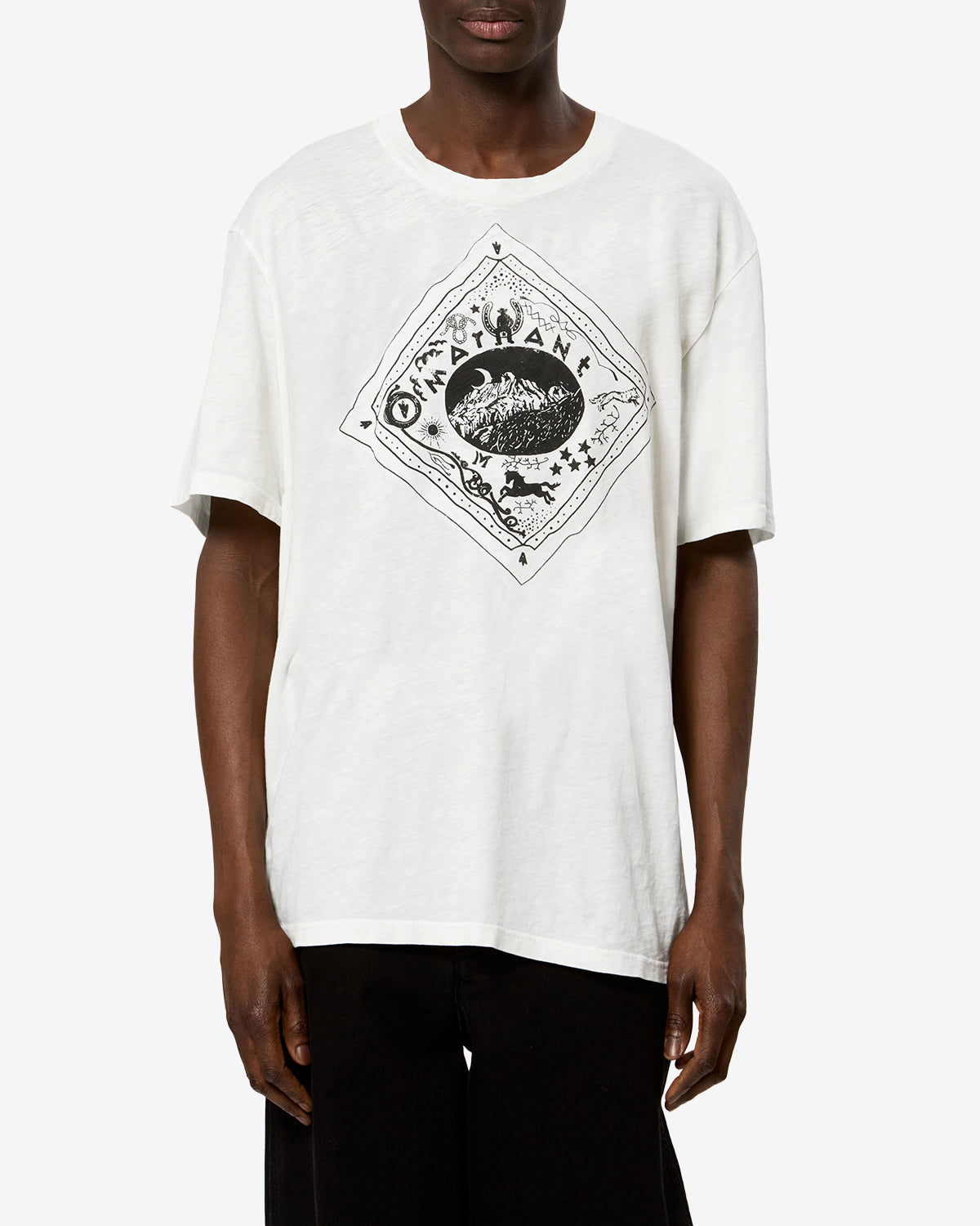 Isabel Marant Hiroe TS0338HA t-shirt écru coton Rodéo