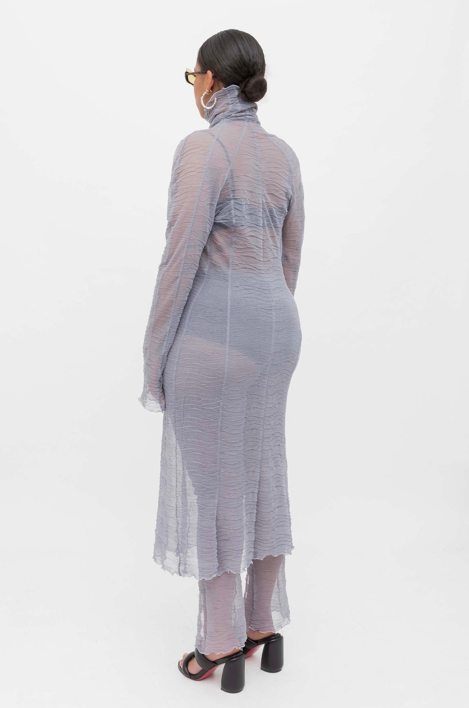 Ester Manas Grey Crumpled Robe longue grise XS/S