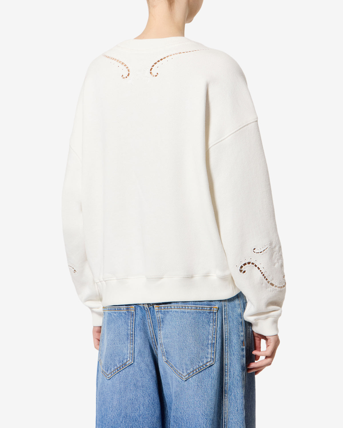 Isabel Marant Vella sweat coton écru brodé coupe ample