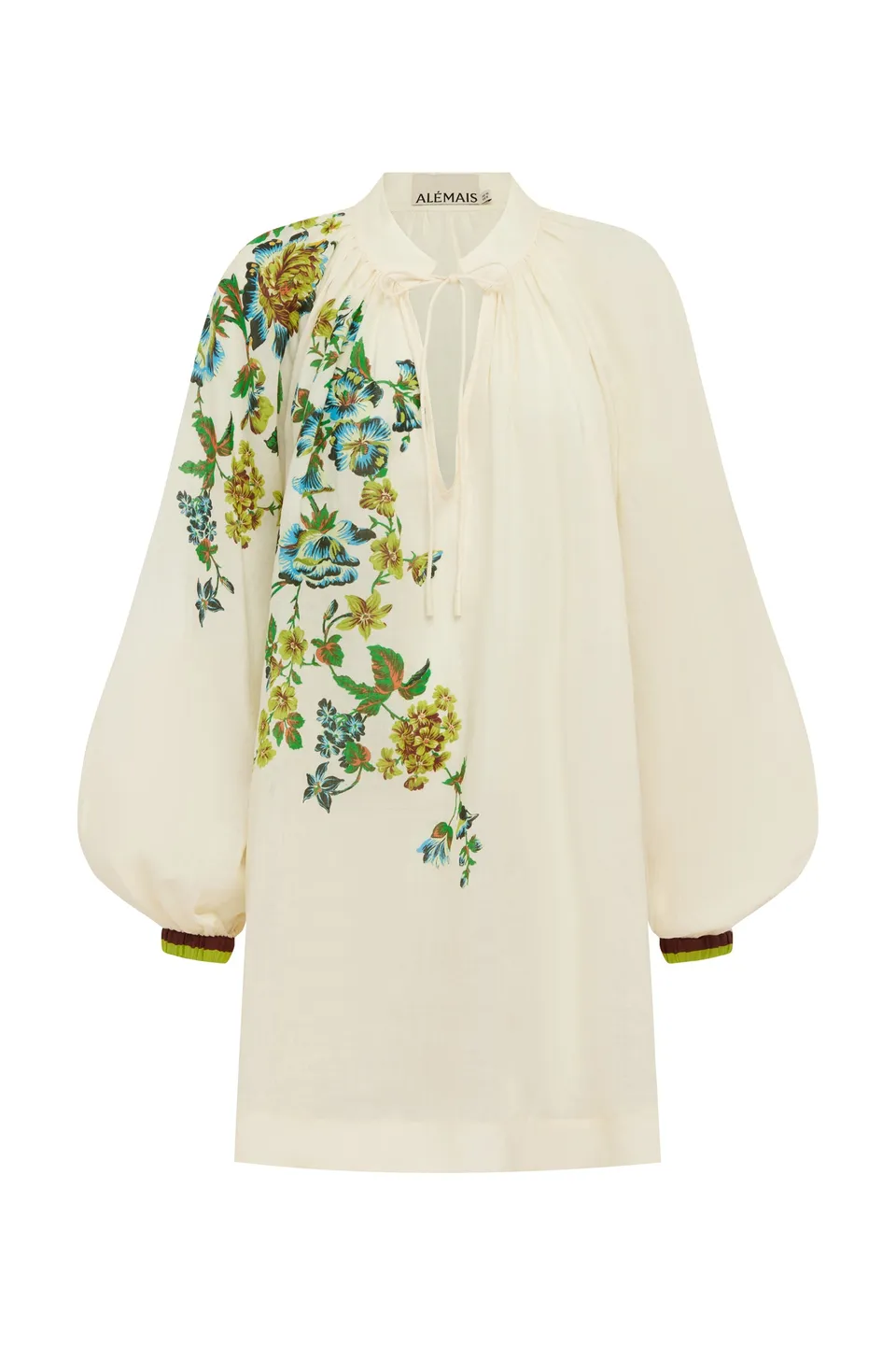 Alemäis Phyllis robe mini tunique ramie à fleurs