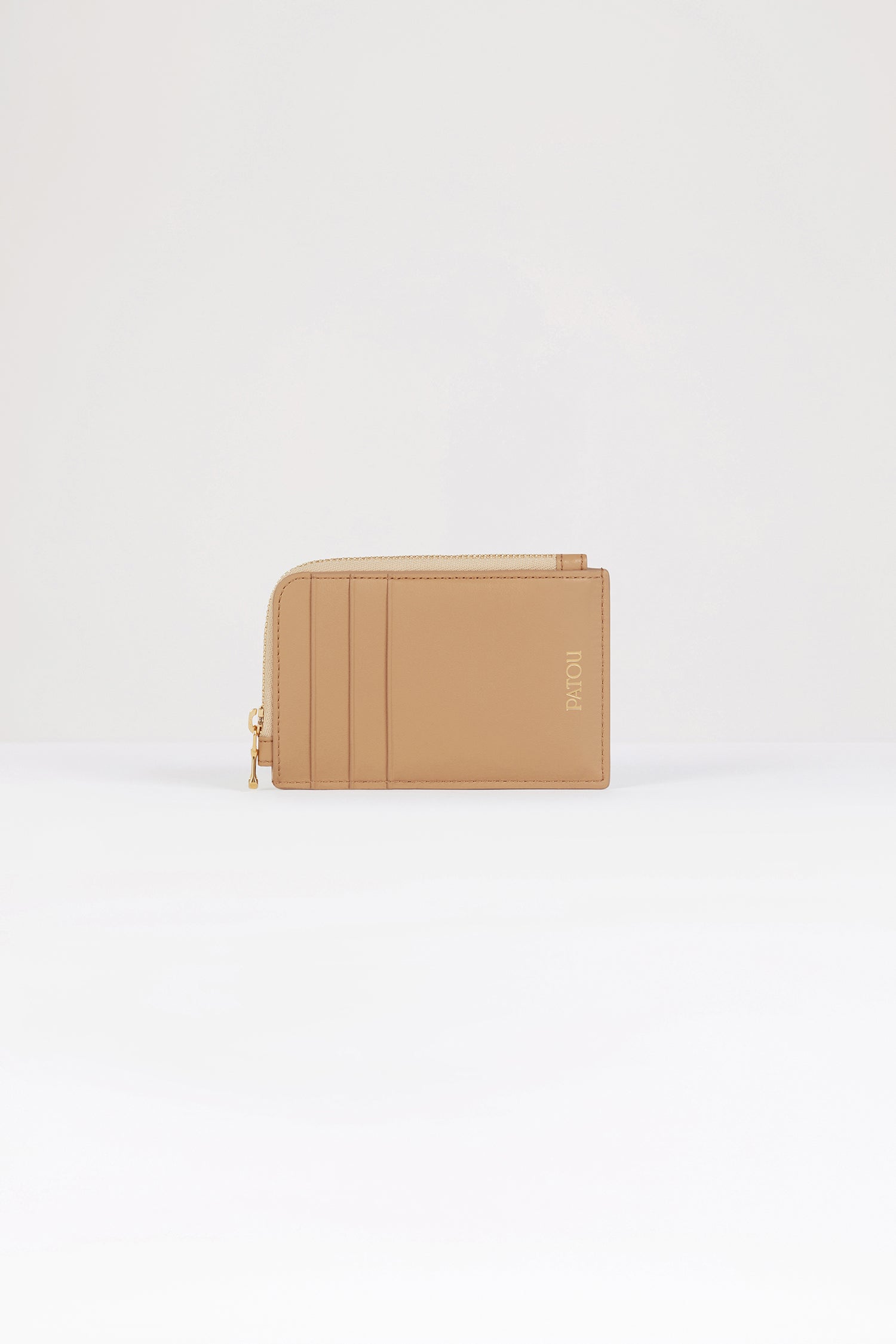 Patou SL005 porte-cartes cuir beige zippé TU