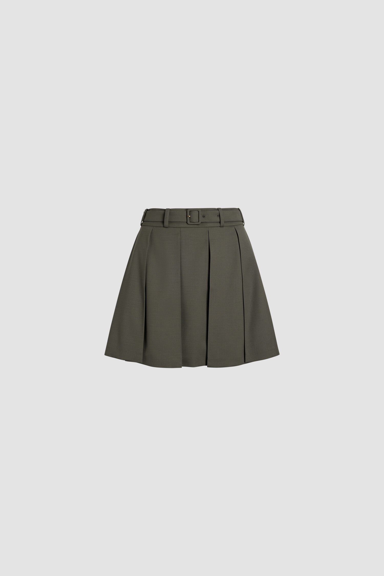 Patou H24SK0710103751K mini jupe kaki laine plissée