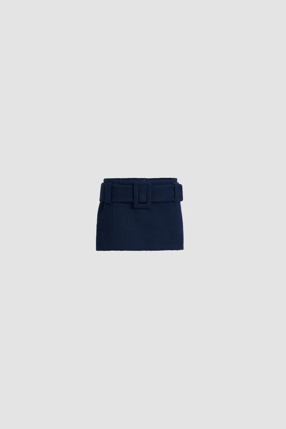 Patou SK076 mini jupe tweed coton bio navy black