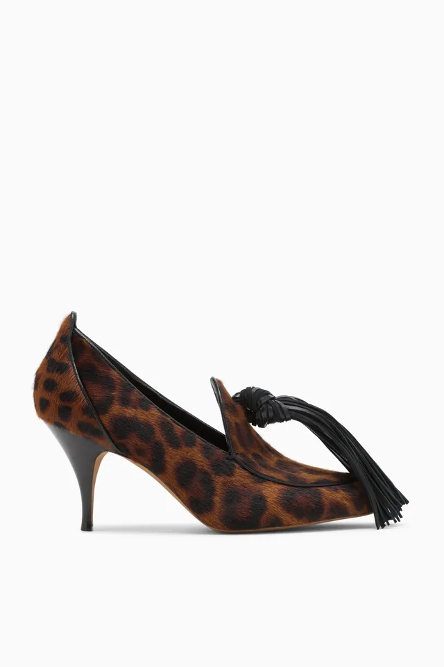 Ulla Johnson Agata escarpins léopard cuir talon 75mm