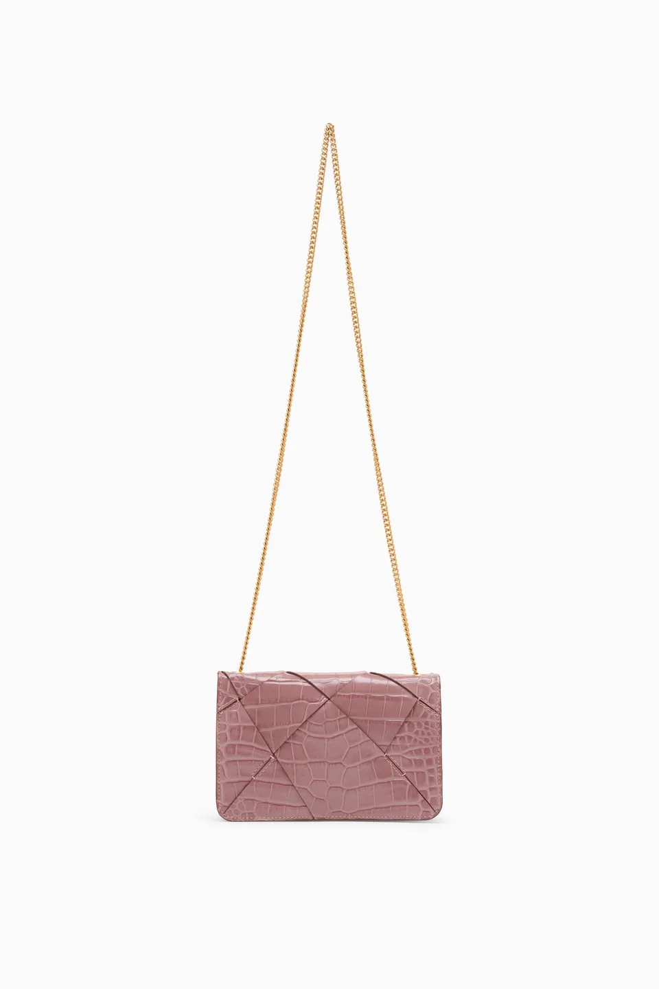 Ulla Johnson Charlotte Flap Bag sac Rosa croco chaîne