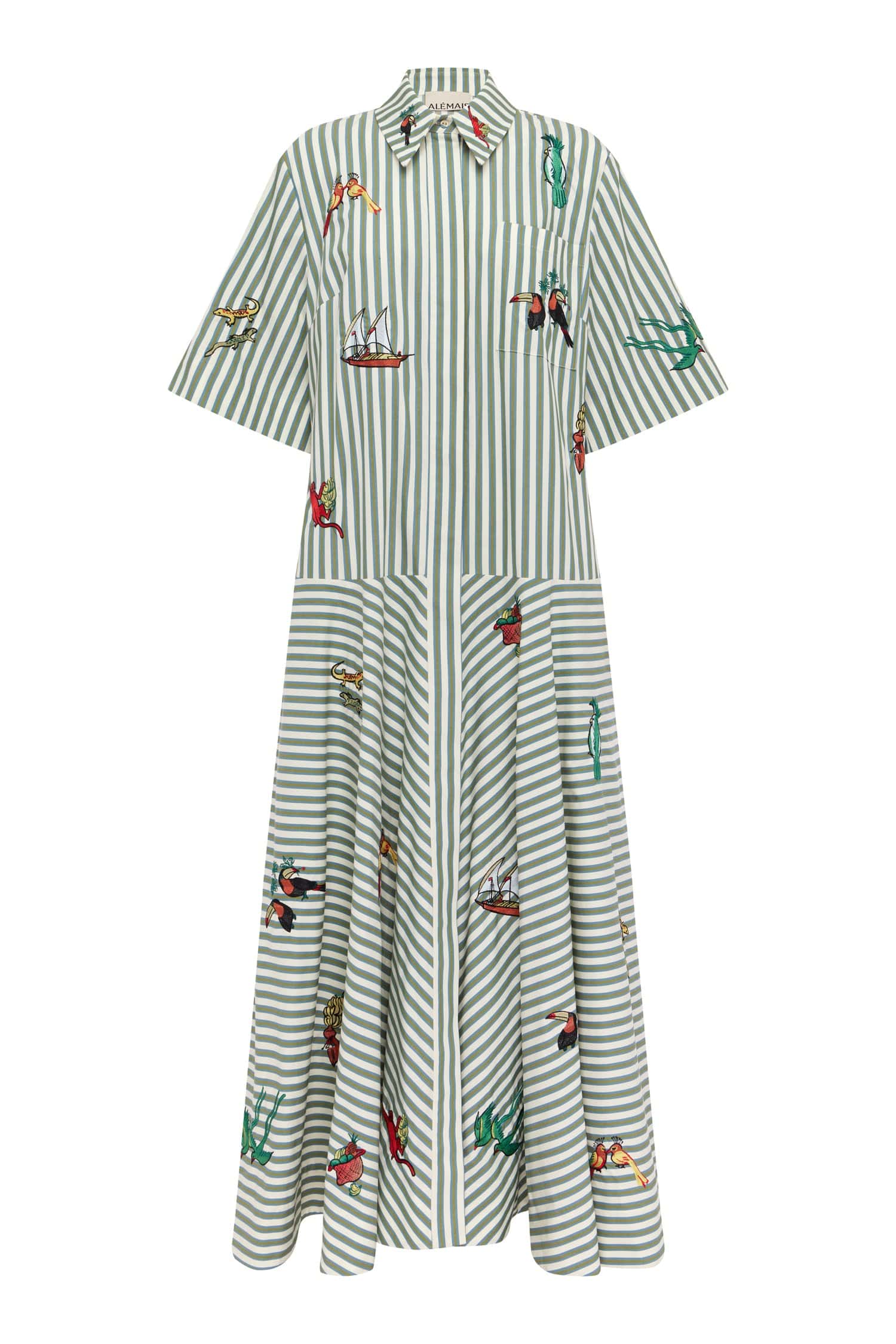 Alemais Bisou Embroidered Shirtdress robe chemise coton bio