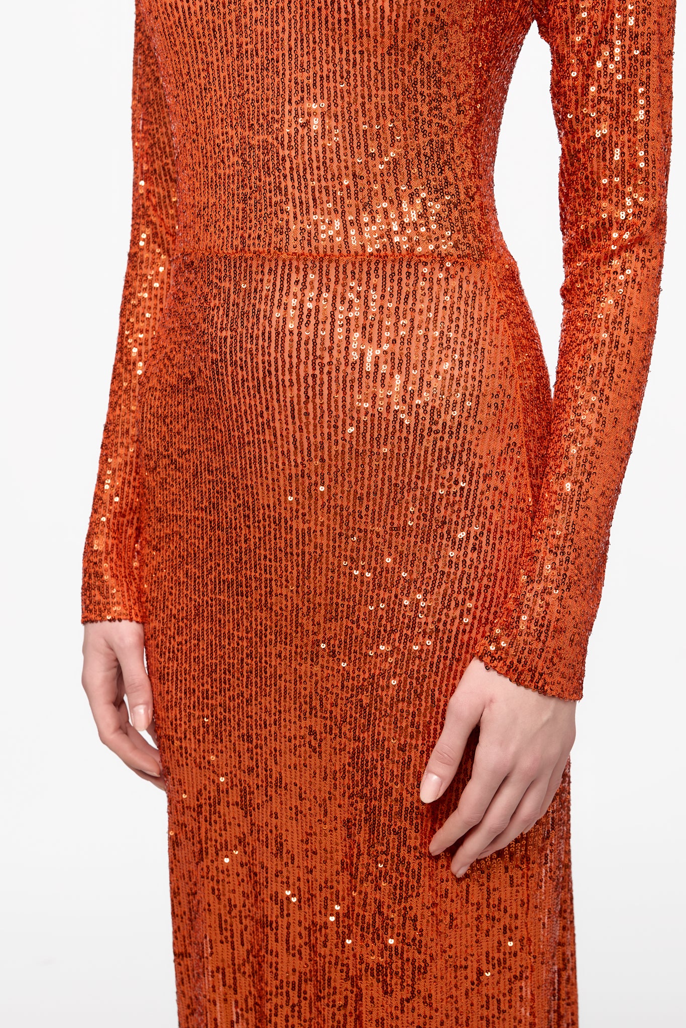ATU Body Couture Sequined Orange robe maxi orange S