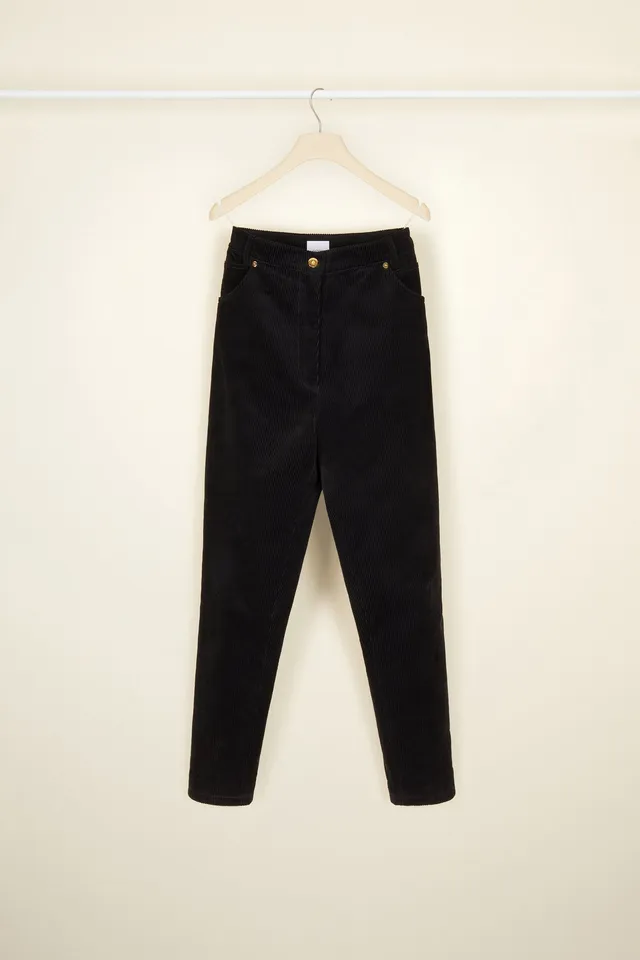 Patou A20TR0080050999B pantalon velours noir carotte