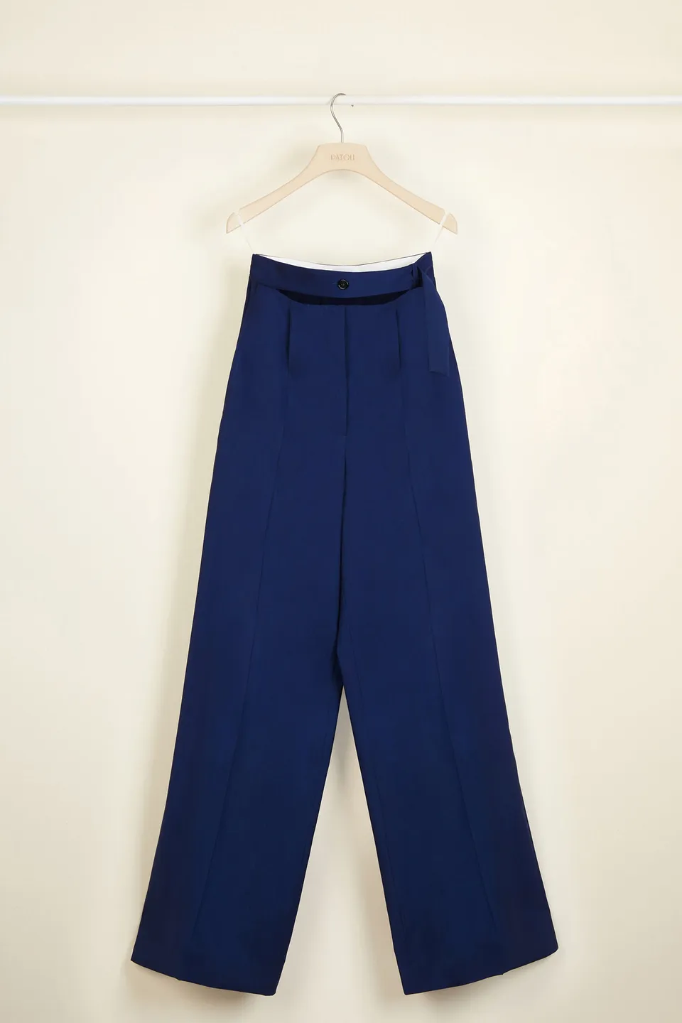 Patou Pantalon large laine d'été Persian Blue ceinture