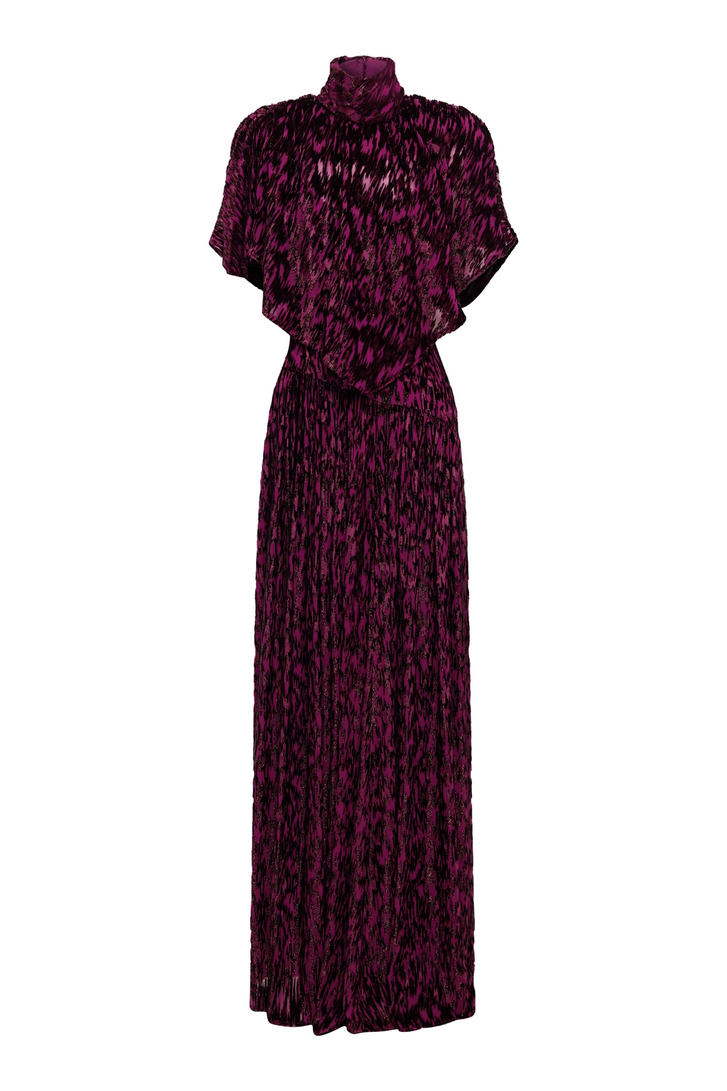 Alemaïs Jimi Gown robe longue velours métallique cape