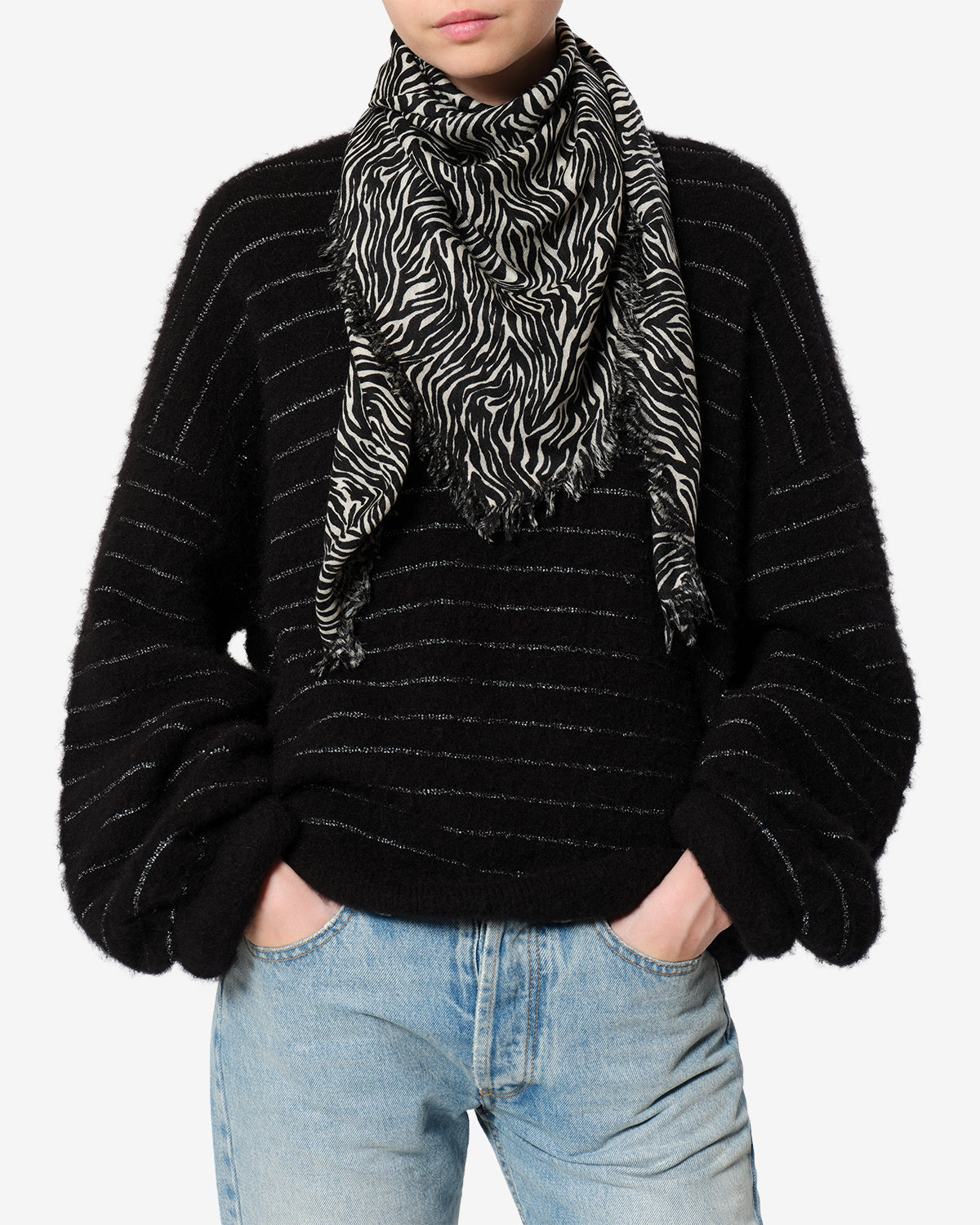 Isabel Marant Alecia EC052XFA écharpe cachemire zèbre