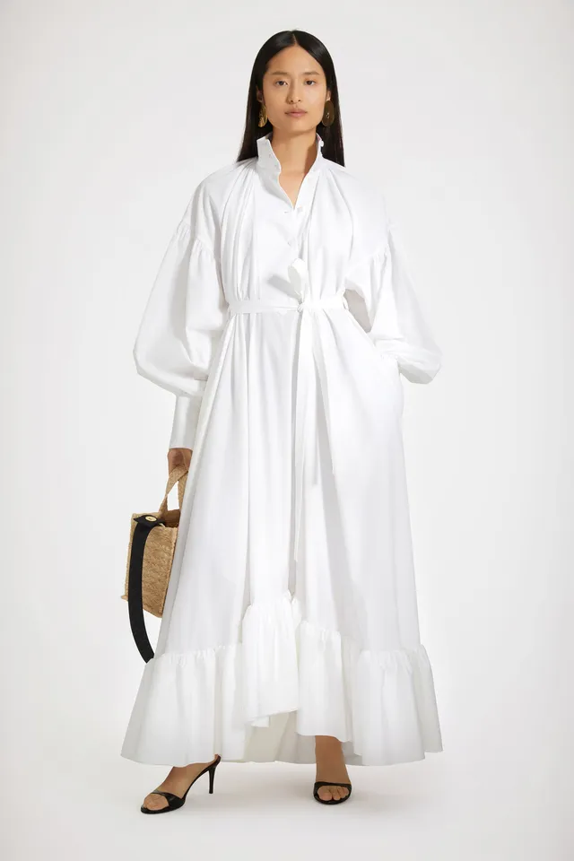 Patou P23DR1070017001W robe maxi blanche coton bio