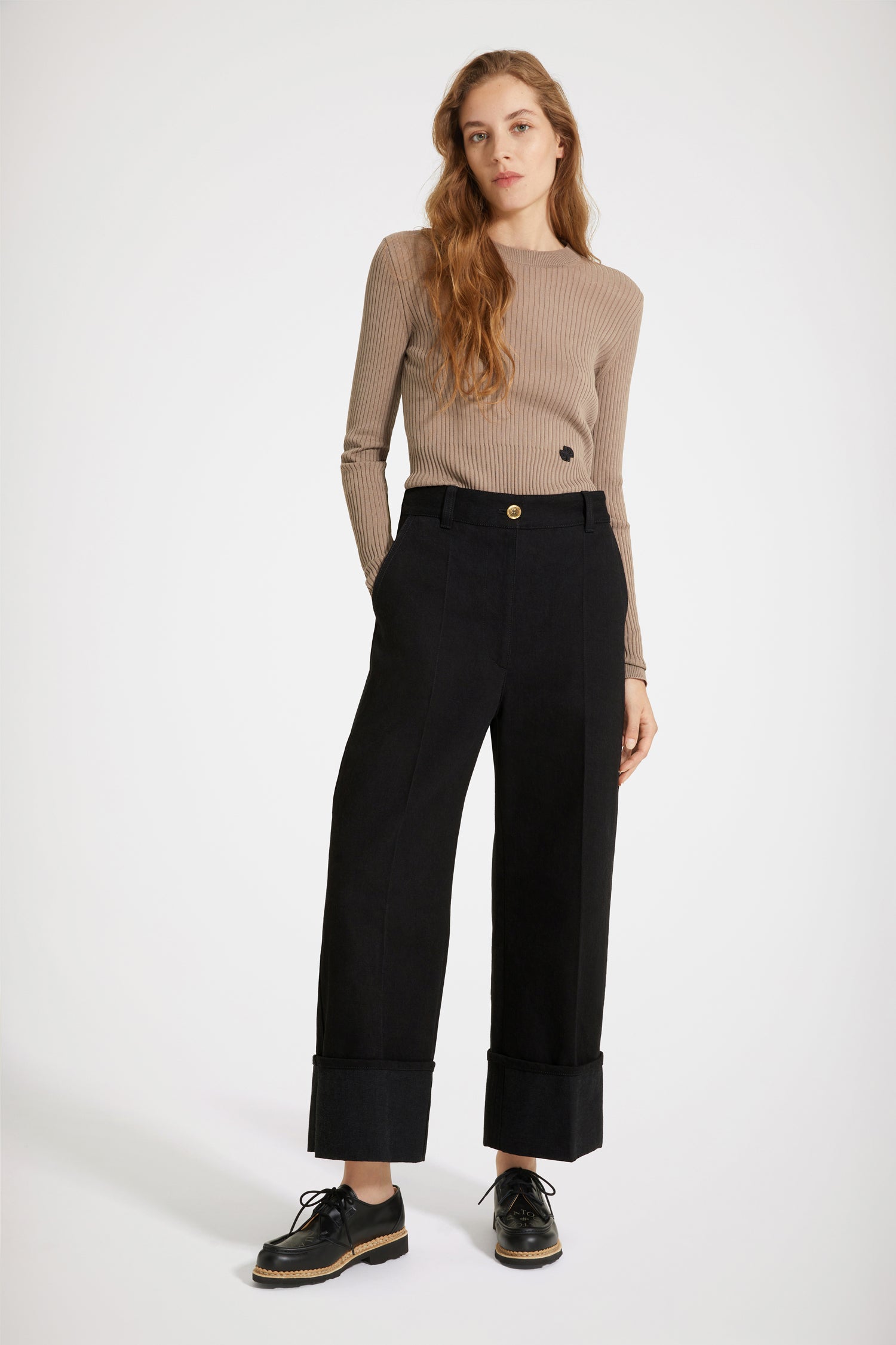 Patou x Paraboot FO011 derbies cuir noir à lacets