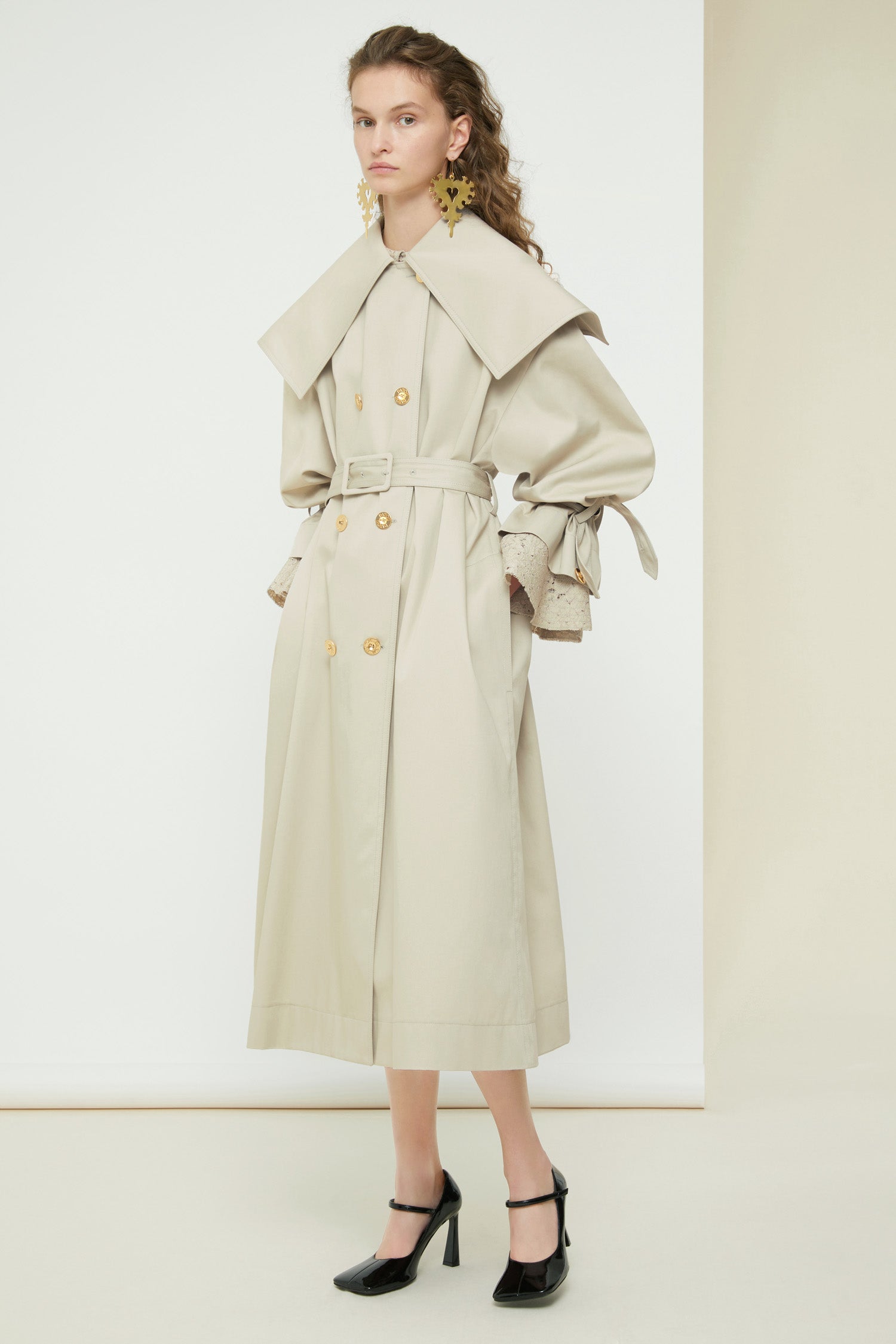 Patou Coats P21OU0090074105S trench Silvery Moon coton bio