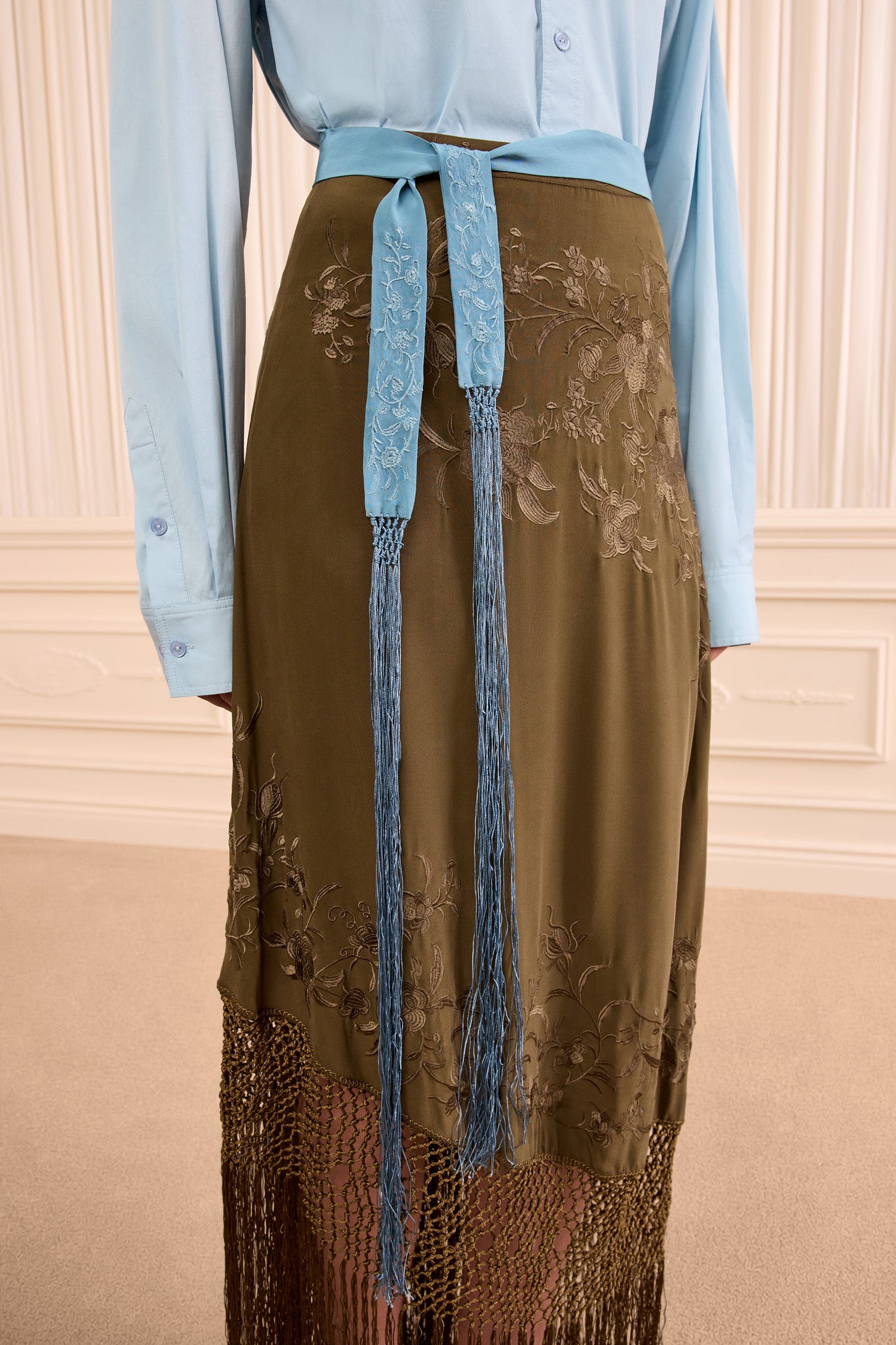 Ulla Johnson Avi Scarf foulard Beryl soie franges