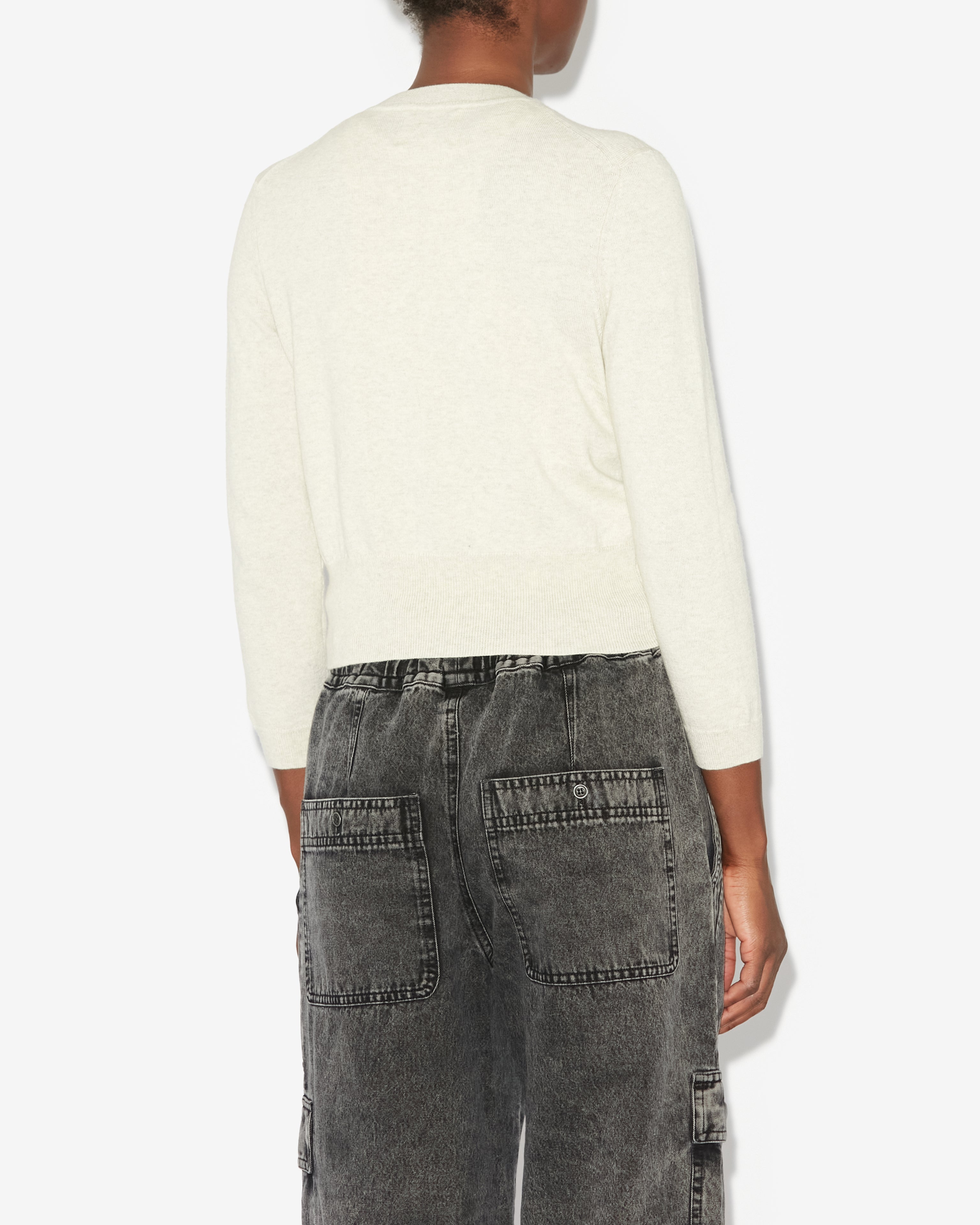 Isabel Marant Newton cardigan coton gris clair boutonné