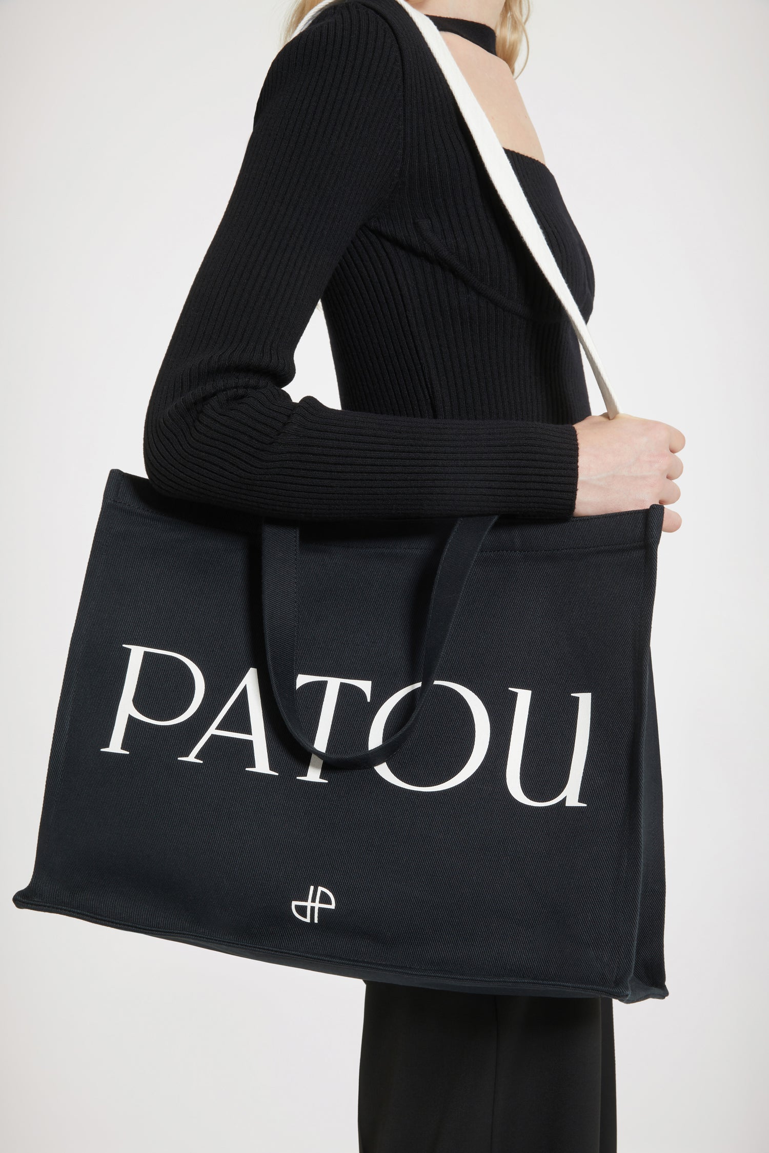 Patou P22AC0240076999B tote coton bio noir