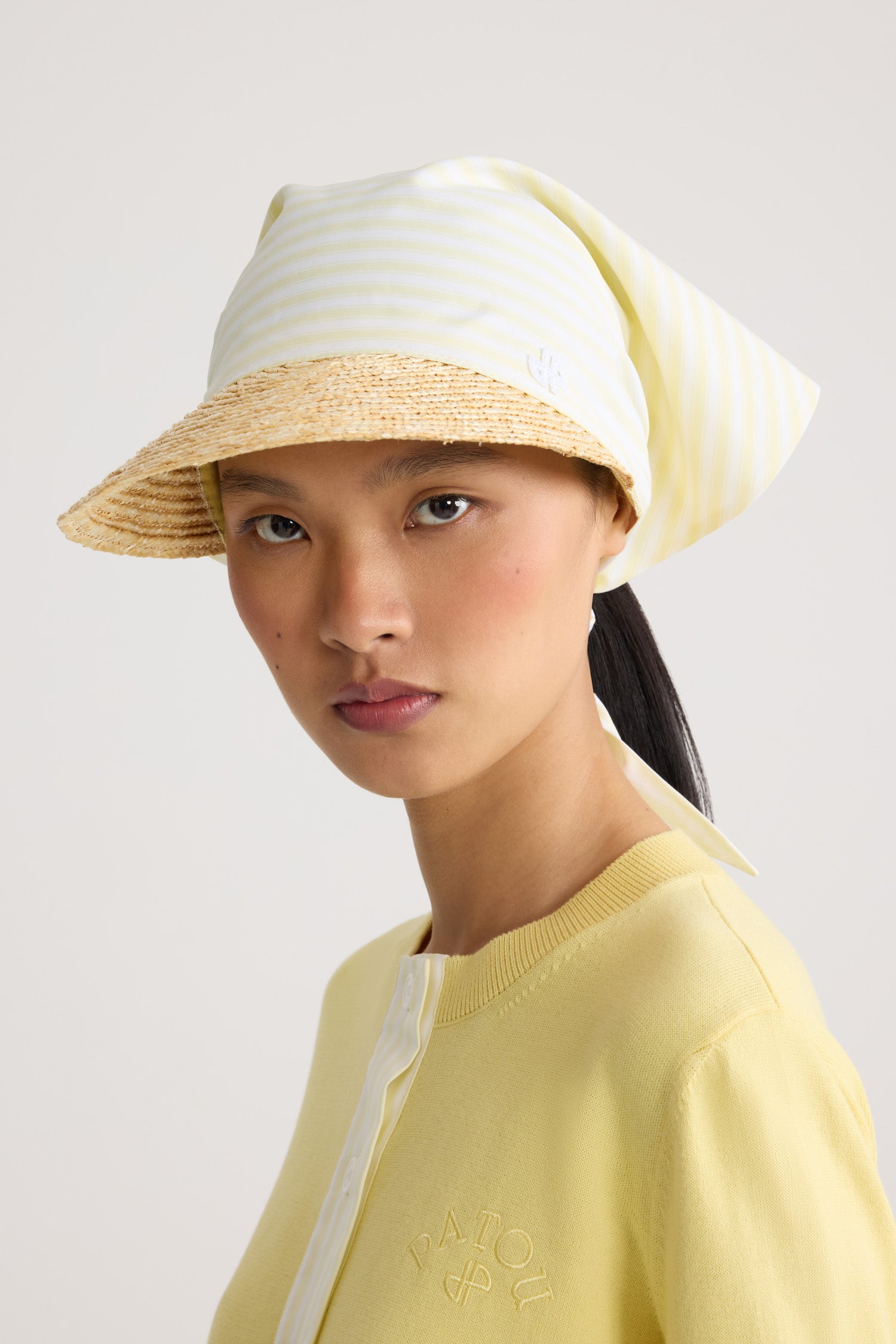 Patou Accessories AC141 casquette foulard coton Lemonade Stripes