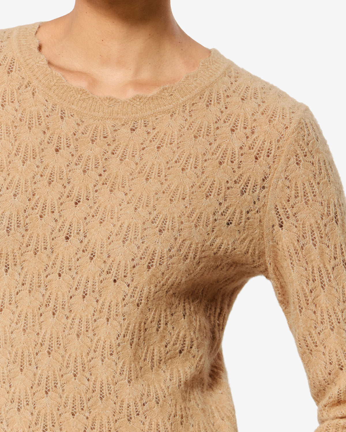 Isabel Marant Obeline pull alpaga ajouré camel