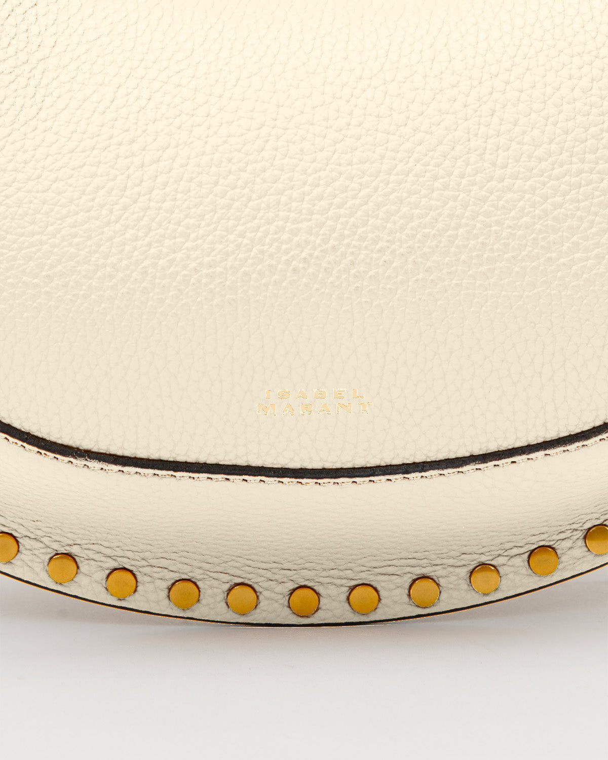 Isabel Marant Oskan Moon sac cuir beige 28 cm clouté