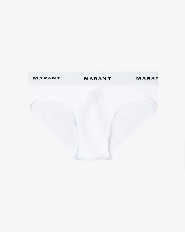 Isabel Marant Benji slip blanc taille élastique logo