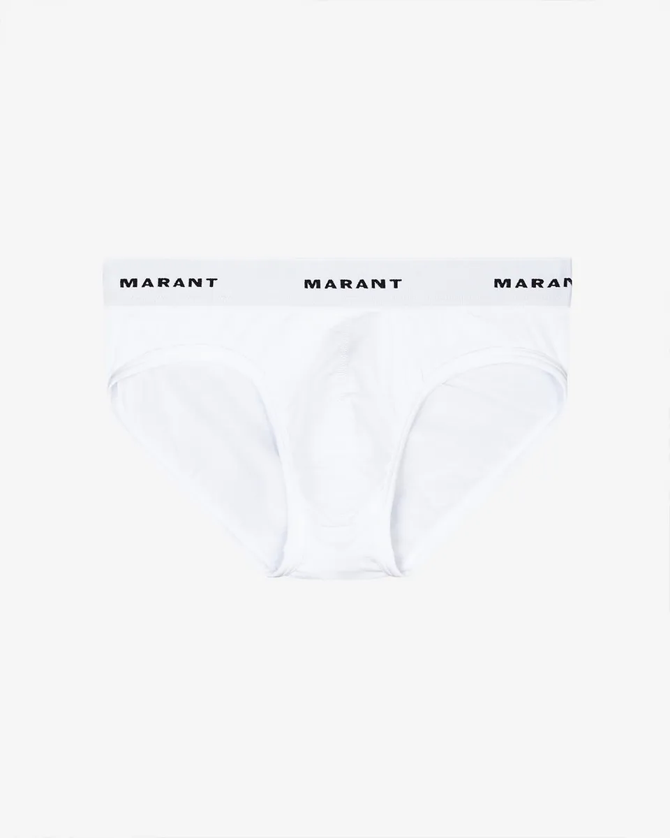Isabel Marant Benji slip blanc taille élastique logo