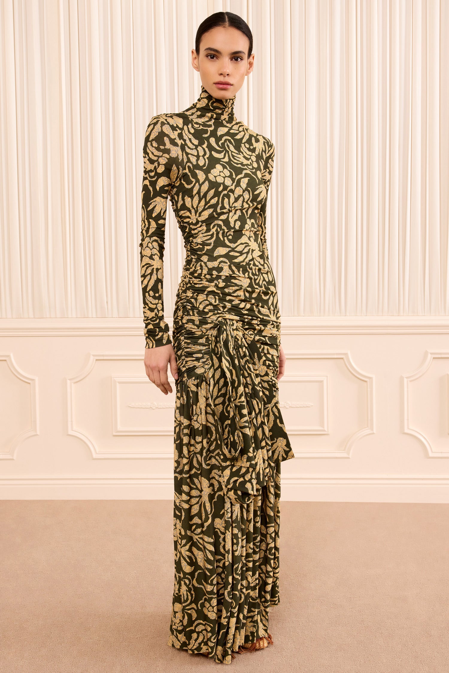 Ulla Johnson Katy FA260810 robe maxi Khaki Floral jersey