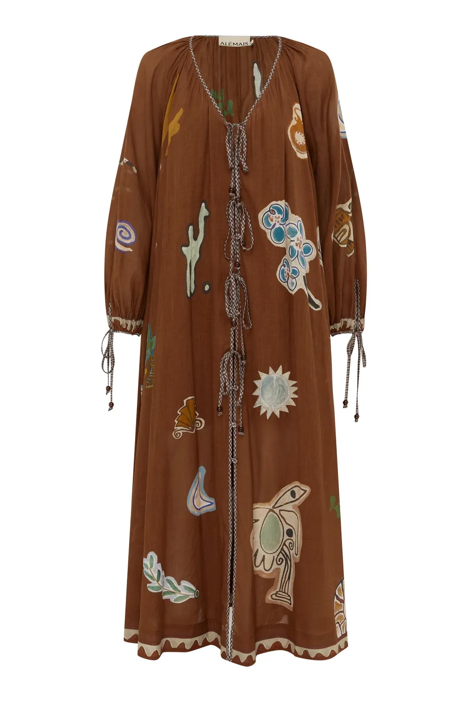 Alemaïs Laurence Tie Front Shirtdress robe midi ramie coton