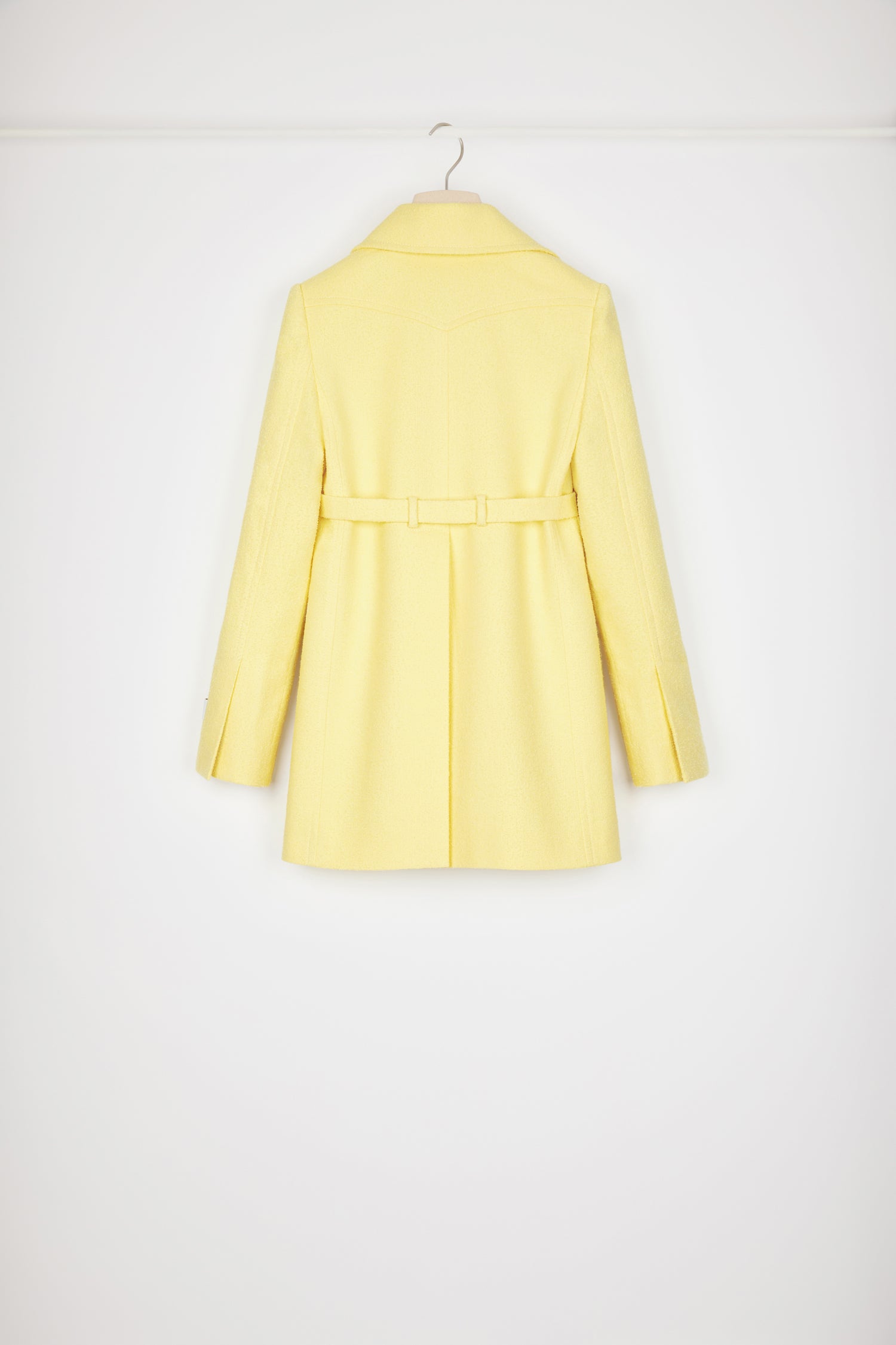 Patou P23JA028 veste tweed coton jaune mimosa ceinturée