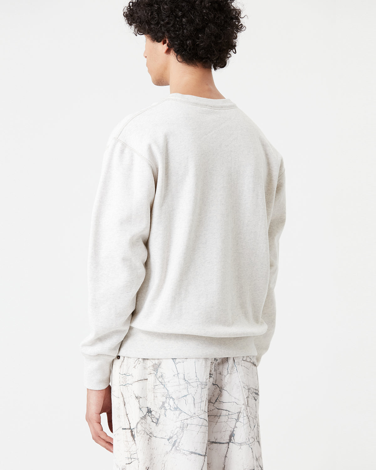 Isabel Marant Mike sweatshirt coton écru col rond logo