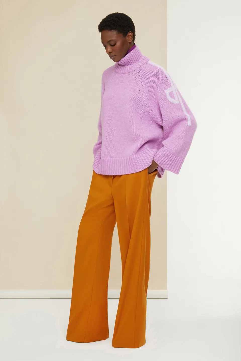 Patou Knitwear pull KN0608043475L laine cachemire lilas