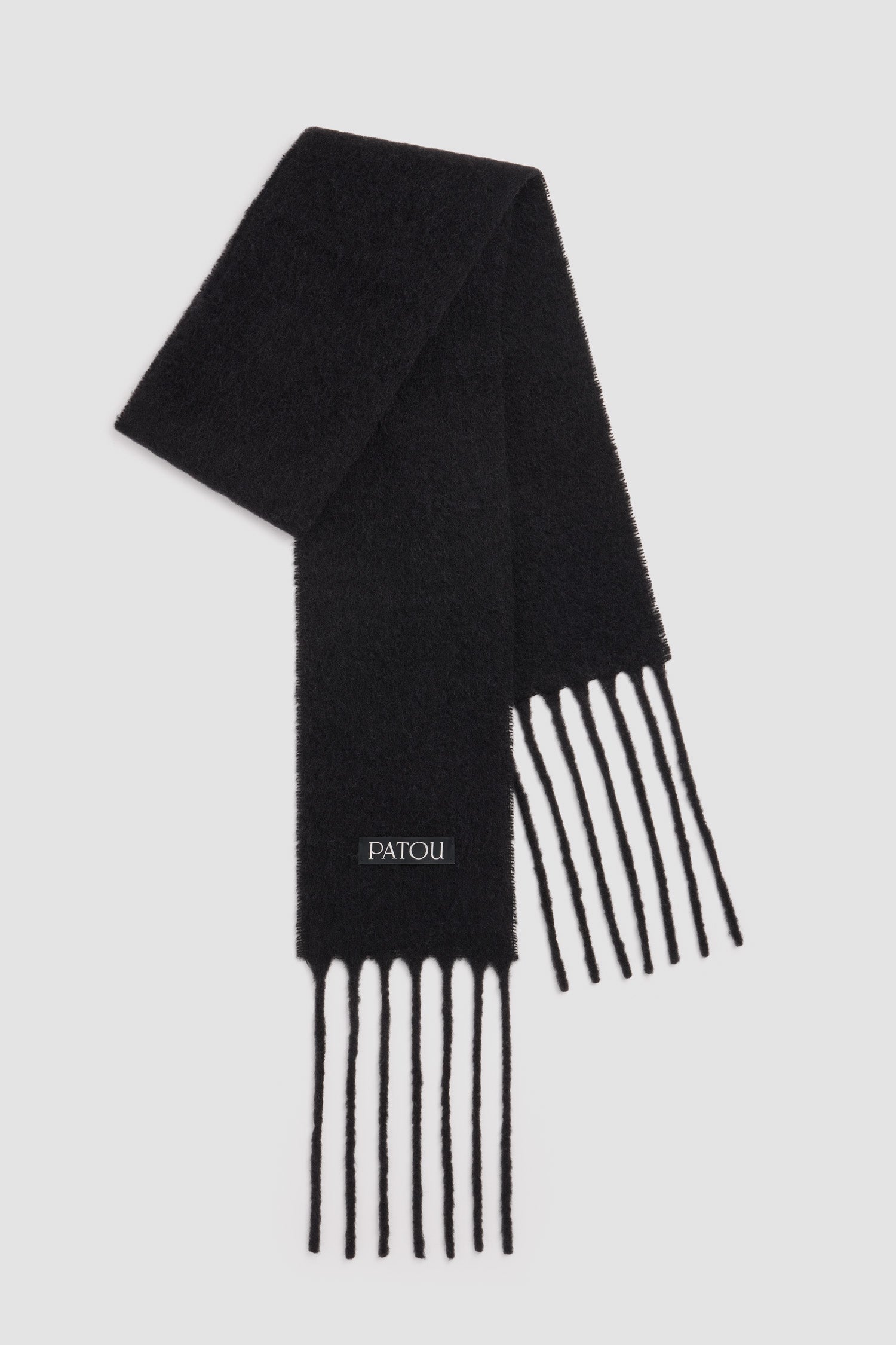 Patou AC117 écharpe alpaga Noir franges