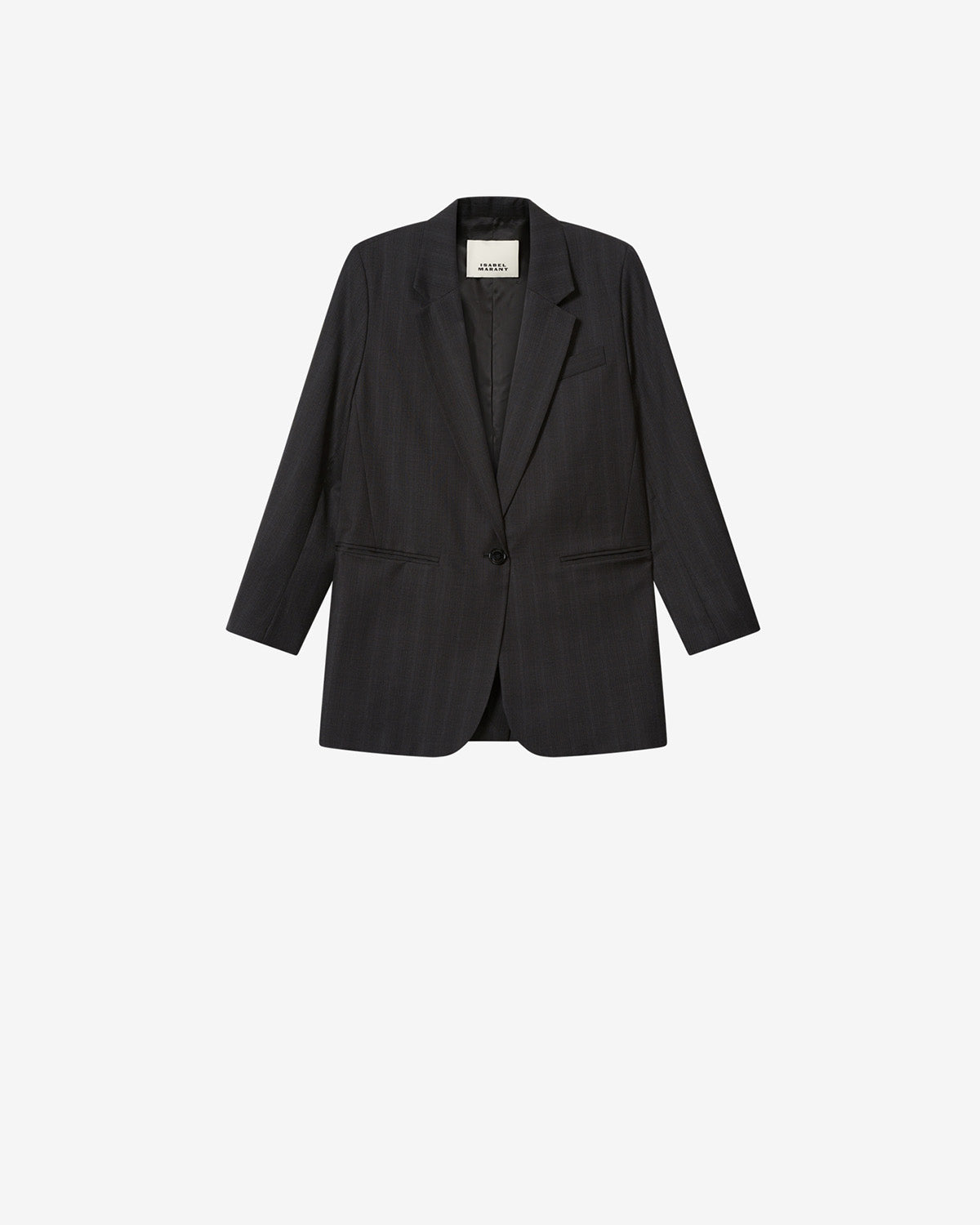 Isabel Marant Nerix veste tailleur laine anthracite carreaux