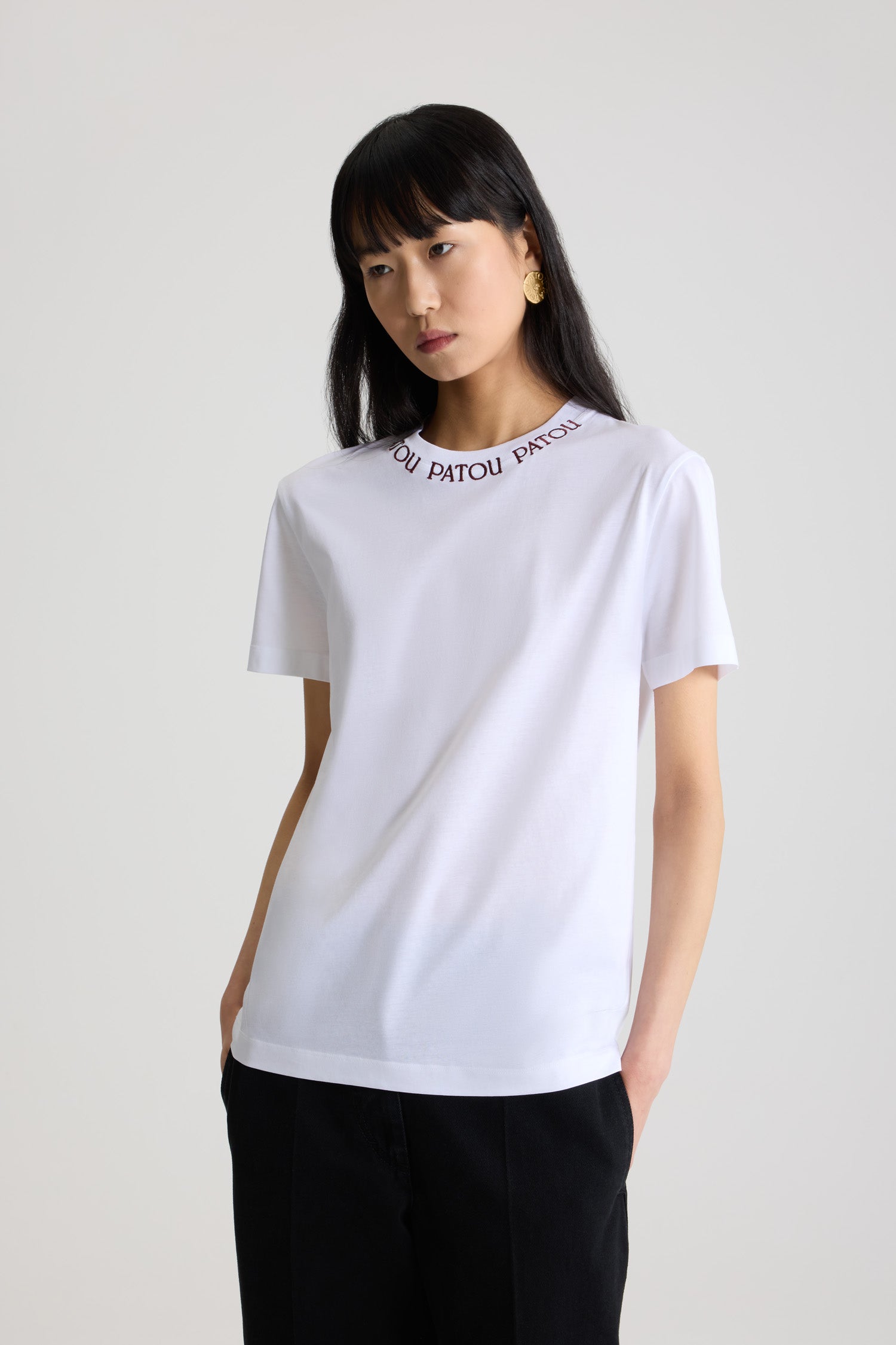 Patou H25JE1869999001W t-shirt coton bio blanc